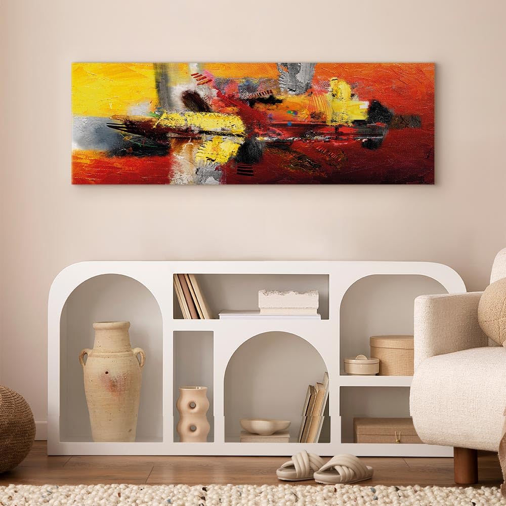 murando - Quadro Fonoassorbente Rosso 120x40 cm 1 Pezzo - Canvas - Quadri Acustici XXL Grandi - Pannelli Fonoassorbenti Decorativi - Decorazione da Parete Soggiorno - Astratti a-A-0360-b-a