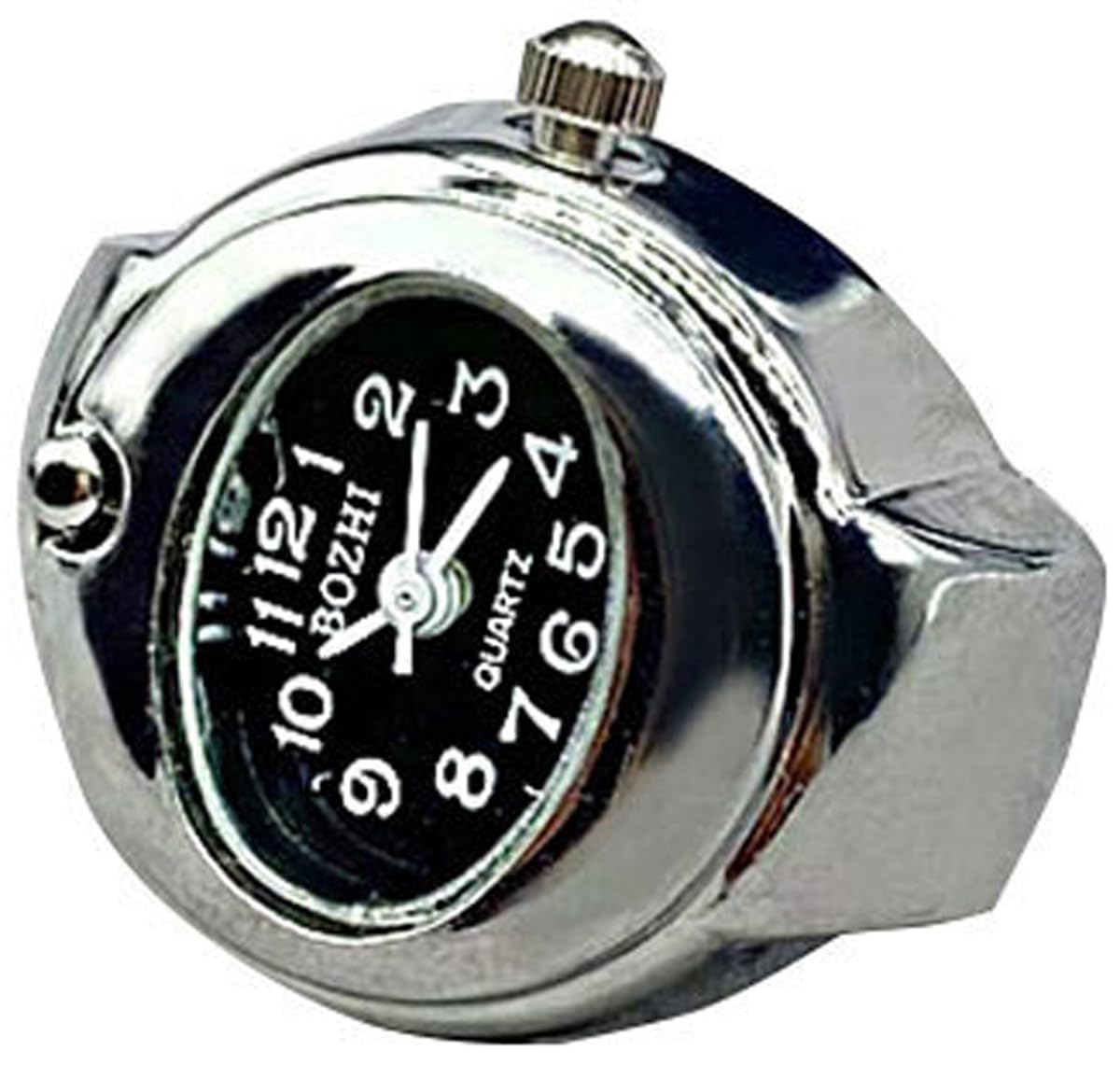 DOCIM 2pcs Moda Novedad Reloj Forma Anillo Anillo Anillo Reloj Pareja Relojes Anillos para Mujeres Hombres,Negro