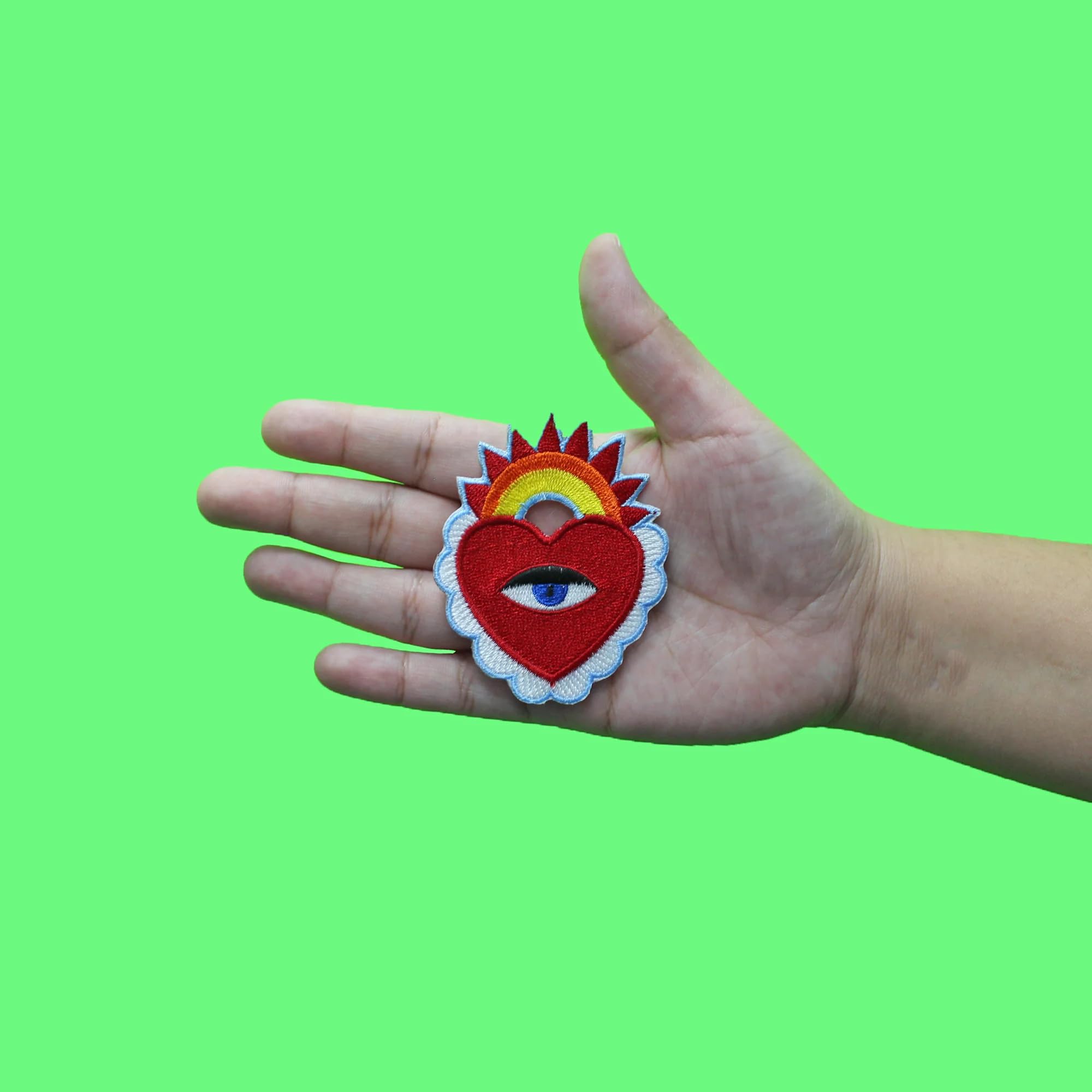 Evil Eye Sun in Sky Patch Spiritual Karma Embroidered Iron On