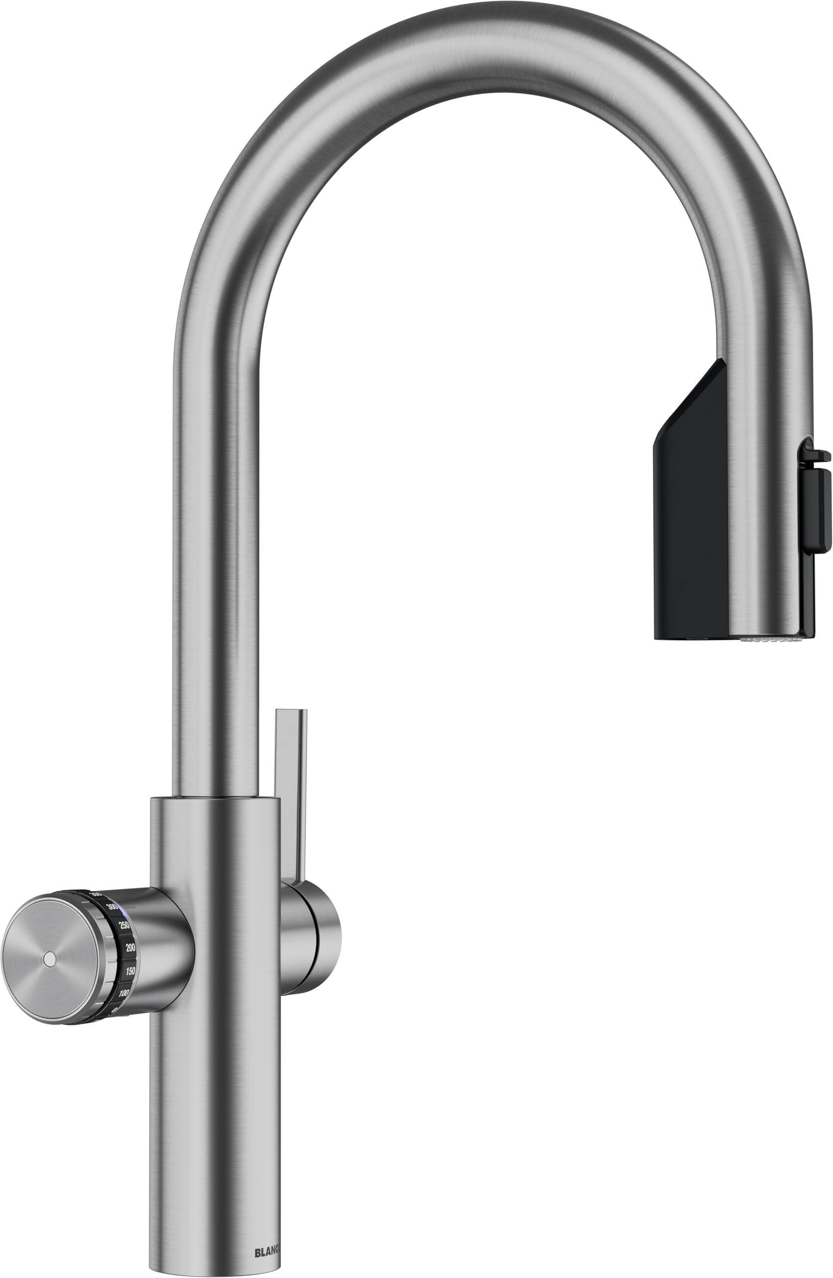BLANCO CHOICE Icona-C | armatura kuchenna all-in-one z masywnej stali nierdzewnej | bez jednostki uzdatniania wody CHOICE.ALL| schłodzona woda w stanie niegazowanym, średnim, gazowanym i gorącym | [16