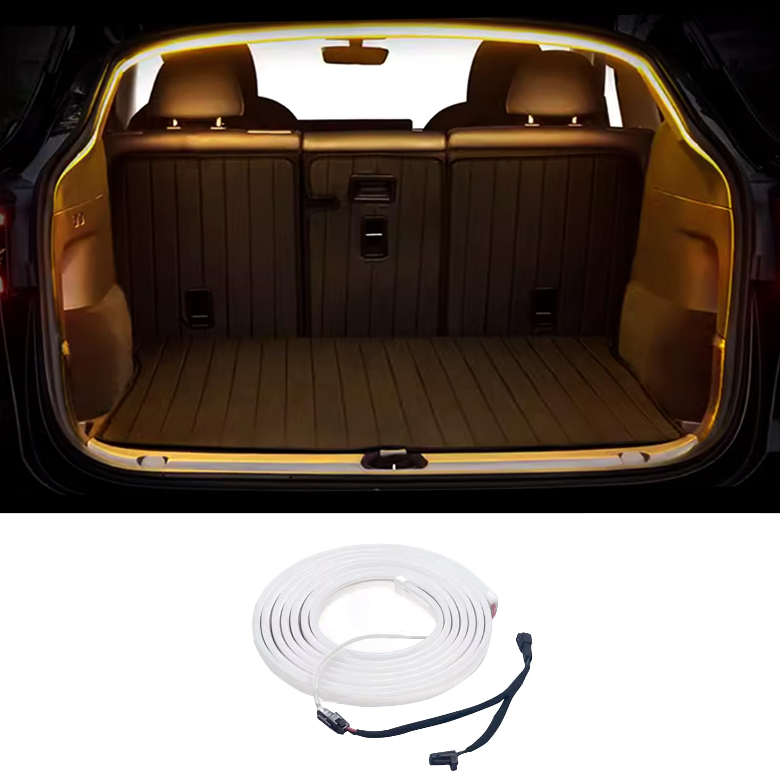 Tlyard Ambient Led Trunk Lights for Tesla 2024 Model 3 Highland Back Interior Frunk Lightning String for Neon Atmosphere Compatible with Tesla Accessories (Warm Light)