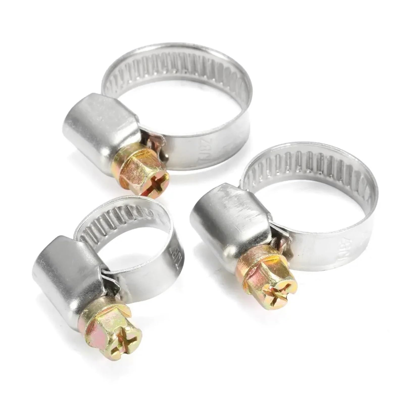 20 Sztuk Obejmy Rurowe Zaciski Do Węży Ze Stali Nierdzewnej Regulowany Zacisk Ślimakowy Paliwa(20Pcs 10-16mm)