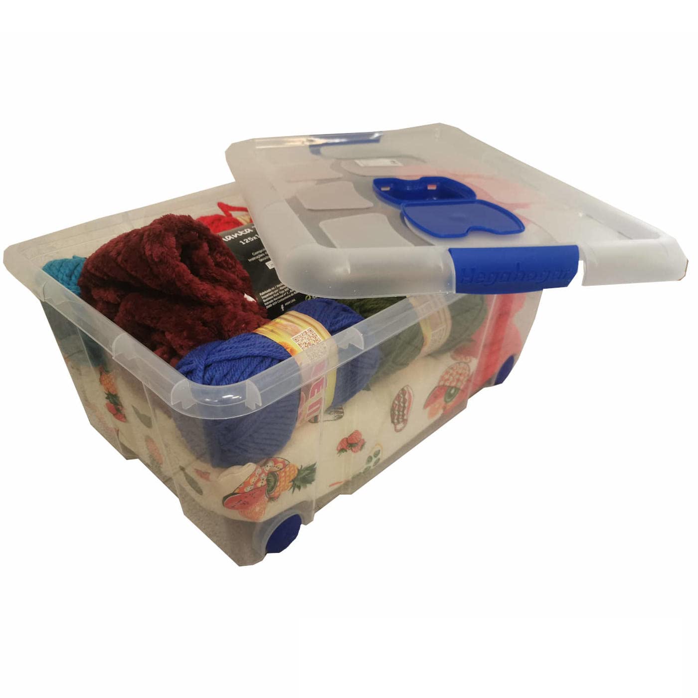 Acan Tradineur - Pack de 6 Cajas de Almacenamiento - Fabricado en plástico - Contenedor para almacenar Libros, ropa, mantas - N.º 3-25,7 x 58,5 x 39,5 cm - 36 Litros