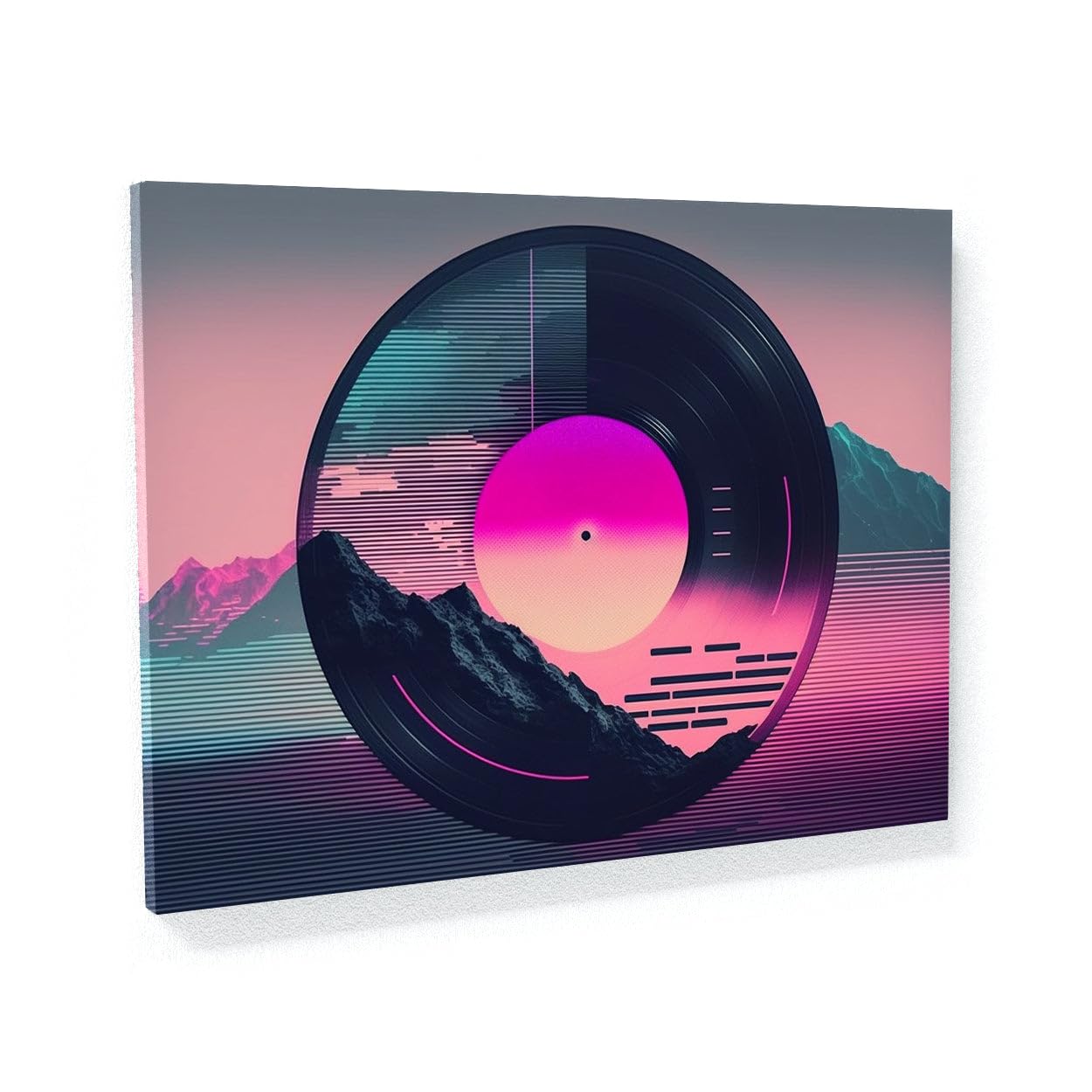 Sense Canvas Vaporwave Vintage Vinyl 63 Leinwandkunst, Heimdekoration, Wandkunstdruck, Poster, Gemälde, mittelgroß, 24 x 18 / 3,8 cm