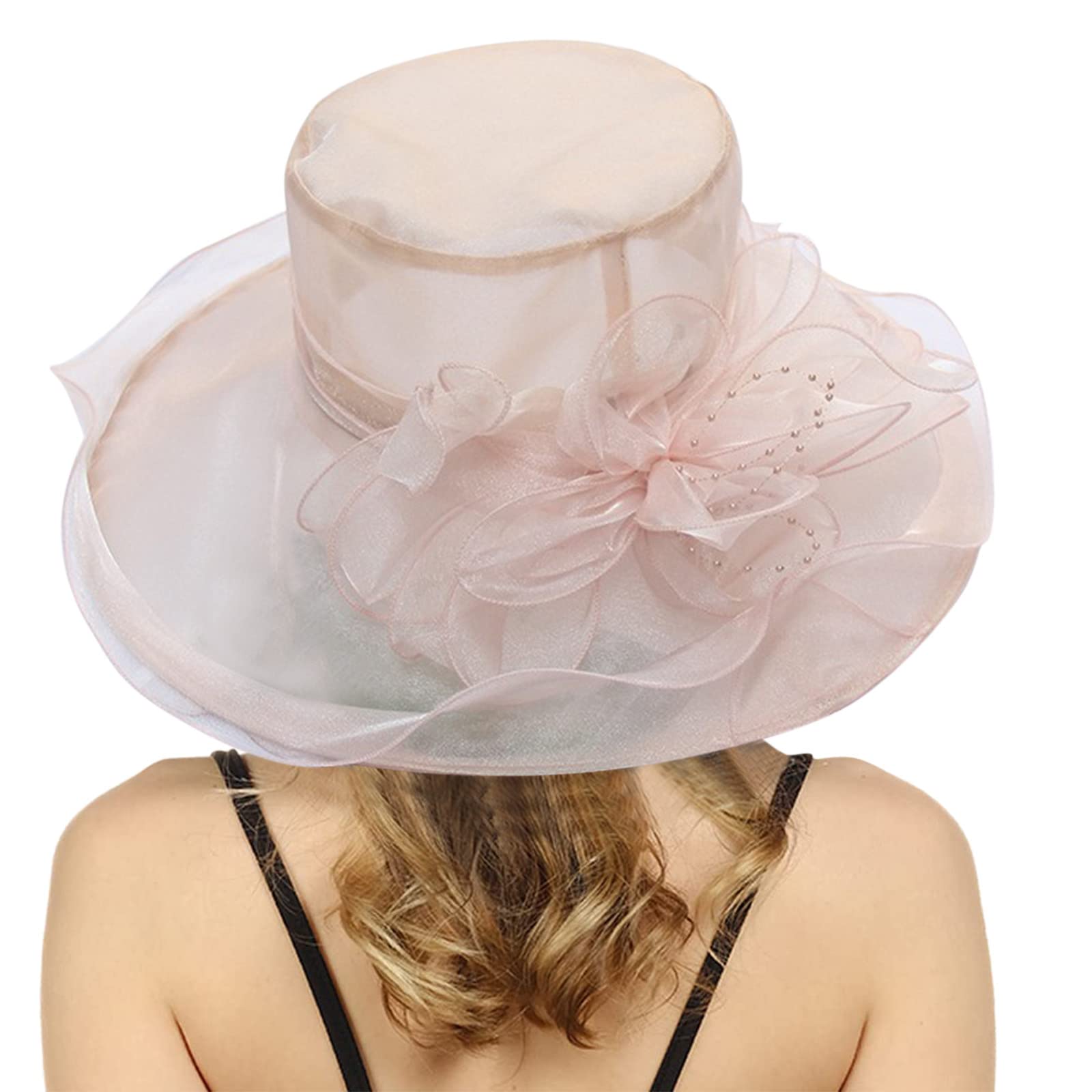 2644 Women\'s Organza Church Kentucky Hat Fascinator Cocktail Tea Party Vorkoi Women Tea Party Hat, Organza Wedding Dress Hat  main image 2
