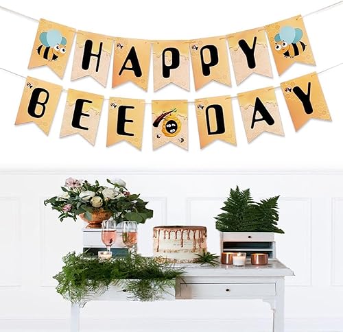 Miniatura 2 de Cartel del Día de la Abeja, decoración de fiesta de baby shower con tema de abejorro abeja, decoración de fiesta de revelación de género o