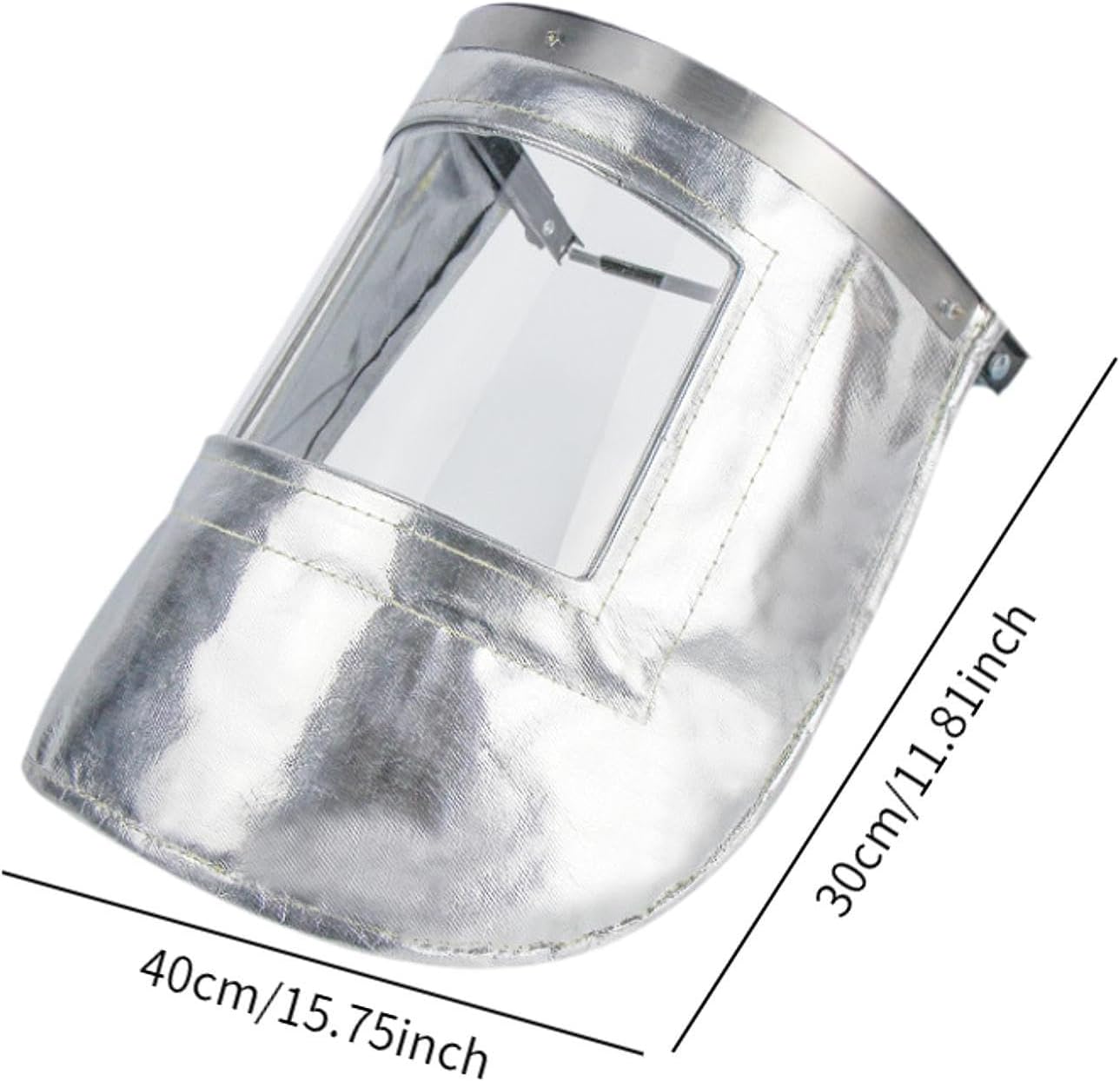 Aluminum Foil Heat Cover Fire Resistant Welder Face Cover Heat Insulation for Factories,Foundries,Wood,Metallurgy Firemen, Without Helmet