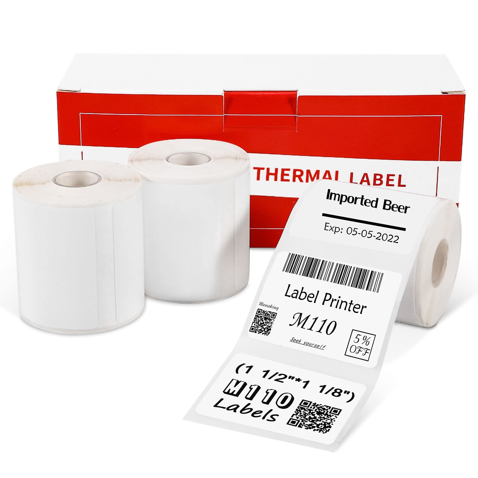 Phomemo Multi-Purpose Square Self-Adhesive Label,Thermal Labels for M110 M220 M221 M150 Label Maker, 1.57"x1.18"(40 x 30 mm), Black on White for Small Business, Home, Office, 230 Labels/Roll, 3 Rolls