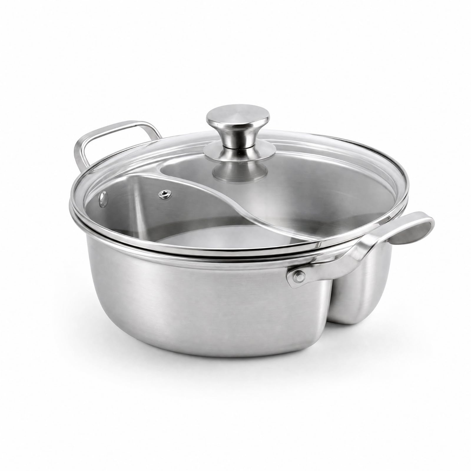 Unsilio Cocina Multifunción Olla con Divisor Doble Compartimento Gran para Familias, Cocina Casera, 32CM