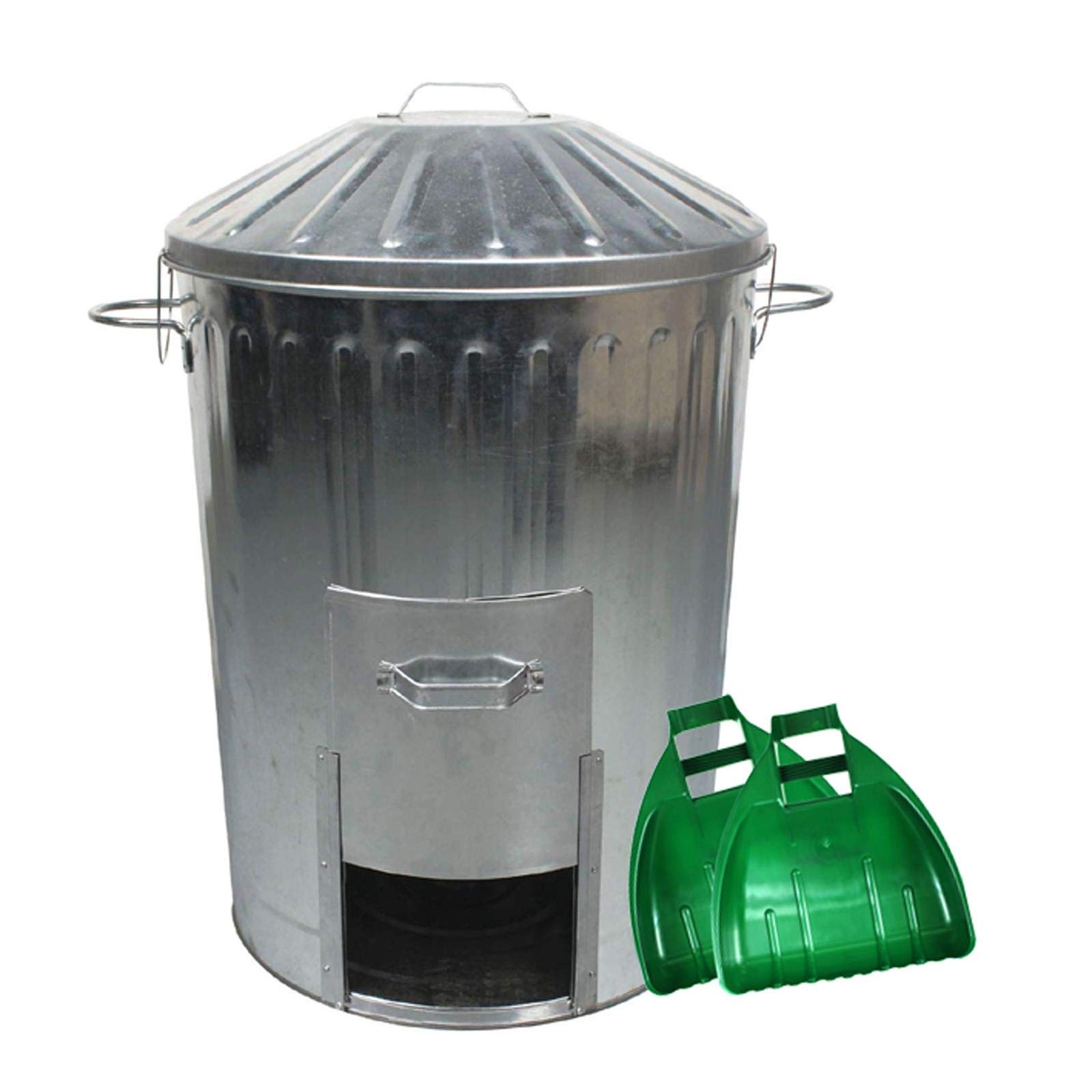 Buy simpaoutdoor Extra Large 125 Litre Galvanised Metal Dustbin with