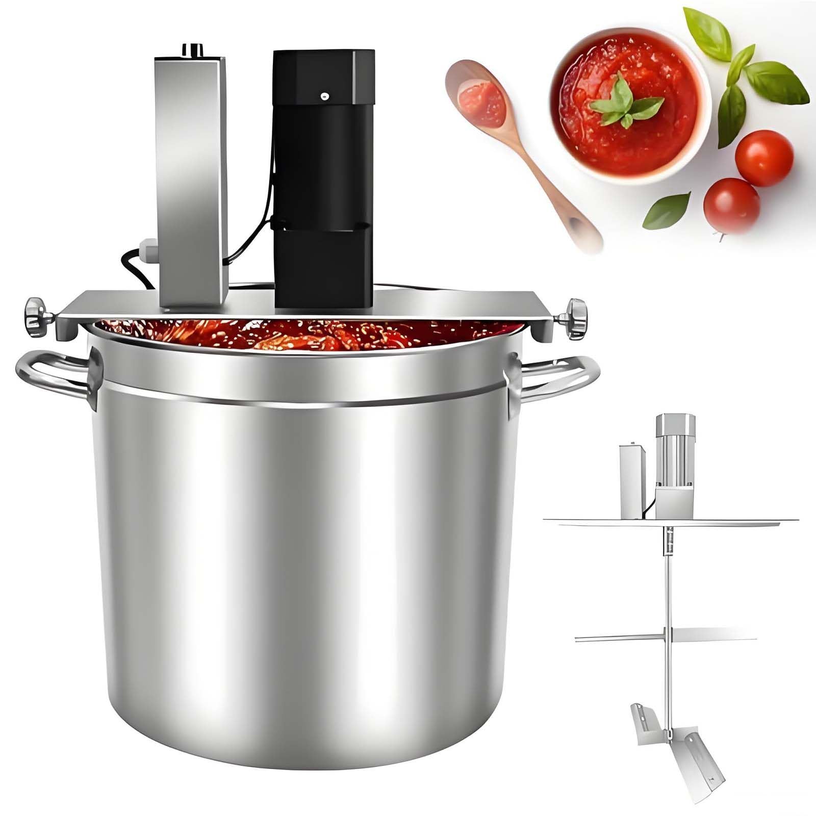 Frullatore Elettrico per marmellate, Salse e zuppe - velocità Regolabile, Miscelatore Automatico, per Una Preparazione efficiente di marmellate e condimenti 15L