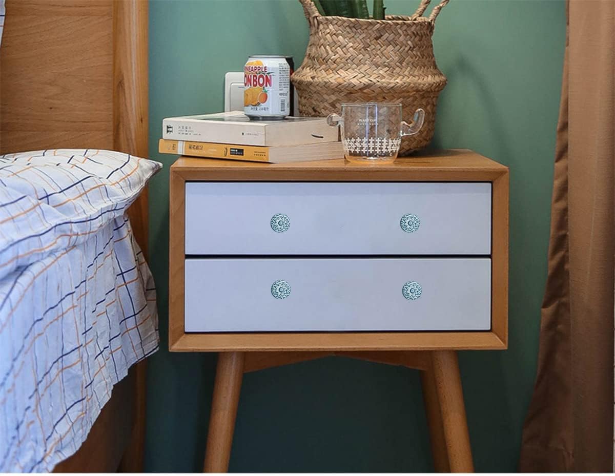 HUAMULAN 15 PCS Cabinet Knobs Glossy Ceramic Dresser Mushroom Table Drawer Cupboard Pull Furniture DIY Wardrobe Solid Color Vintage Handle,with 3 Size Mounting Screws