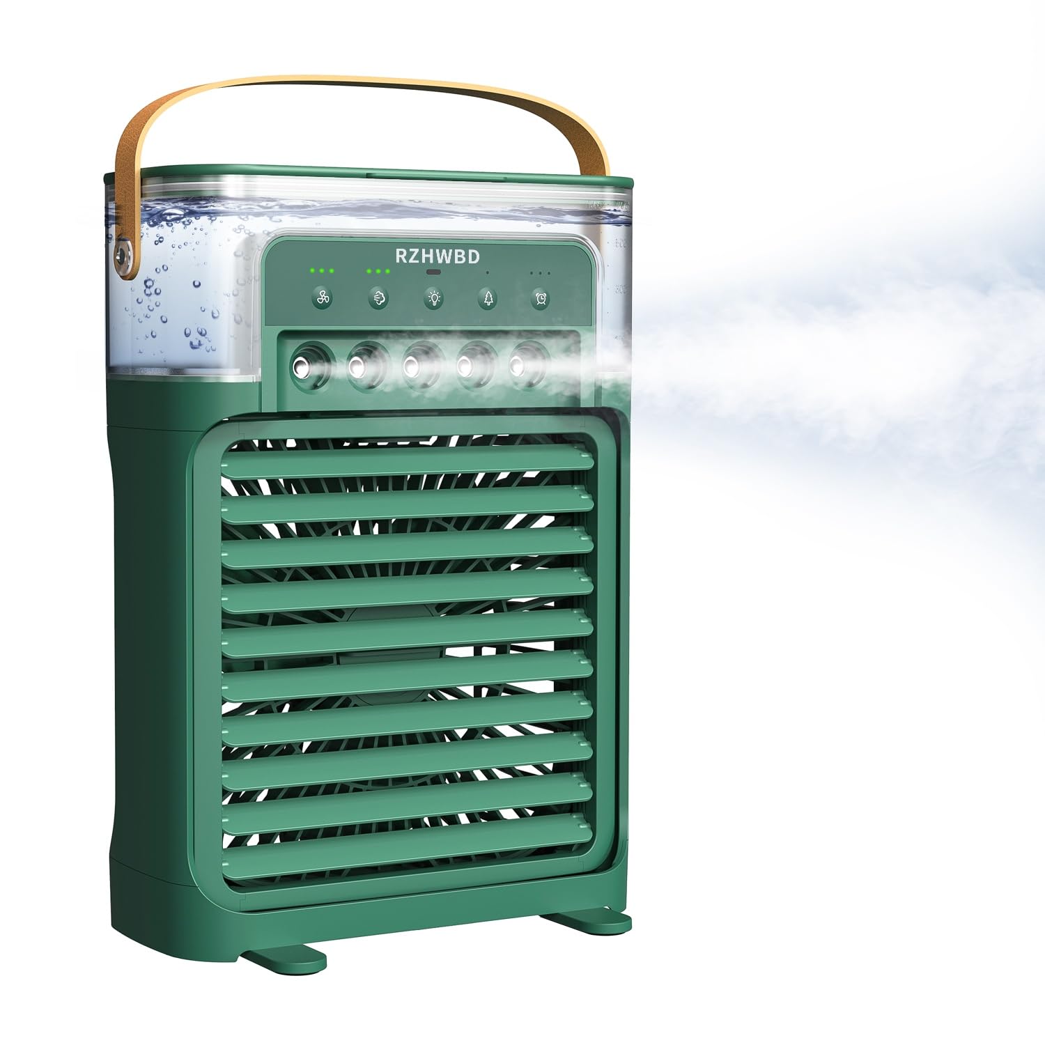 RZHWBD Portable Air Cooler, 700ml Desk Mist Fan with Remote Control, Green