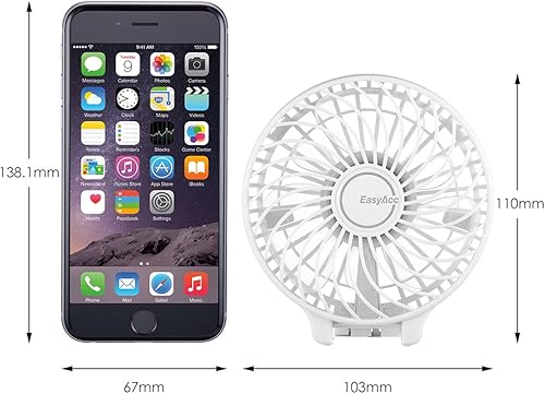 Vista 10 de Mini ventilador de mano EasyAcc USB, ventilador de escritorio pequeño personal portátil ventilador de mesa con ventilador eléctrico plegable