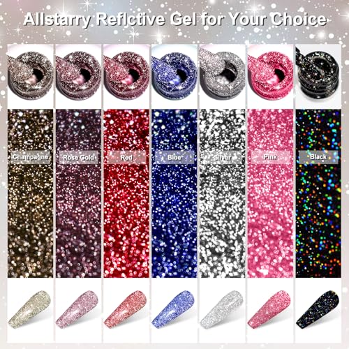Esmalte de uñas glitter reflectante Allstarry Champagne 15ml miniatura 4