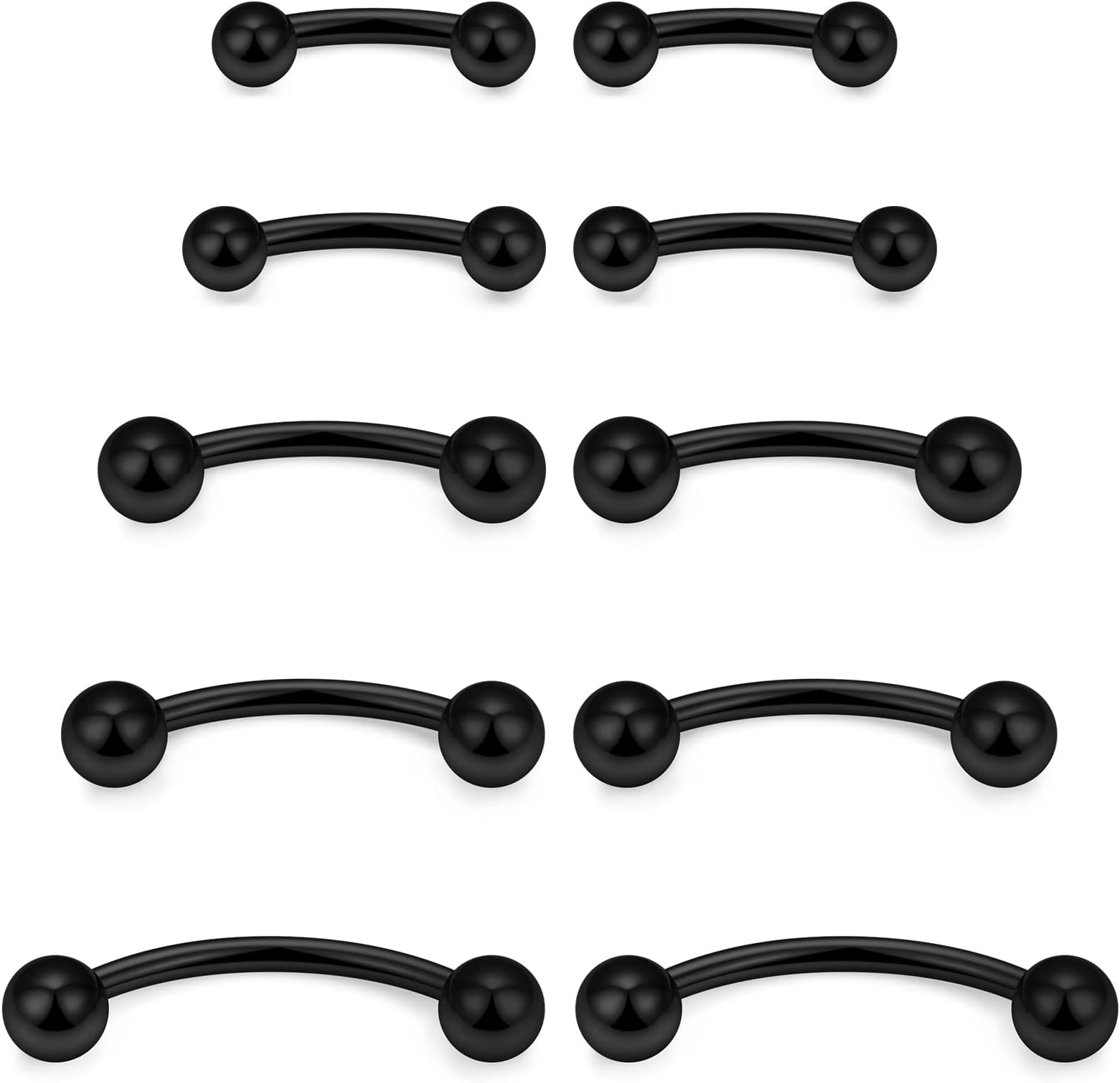 20G 16G 14G 12G Eyebrow Ring Piercing Jewelry Surgical Steel Vertical Labret Lip Ring Rook Daith Earrings Navel Small Tiny Belly Button Ring Piercing Jewelry for Women Men Silver Black Gold