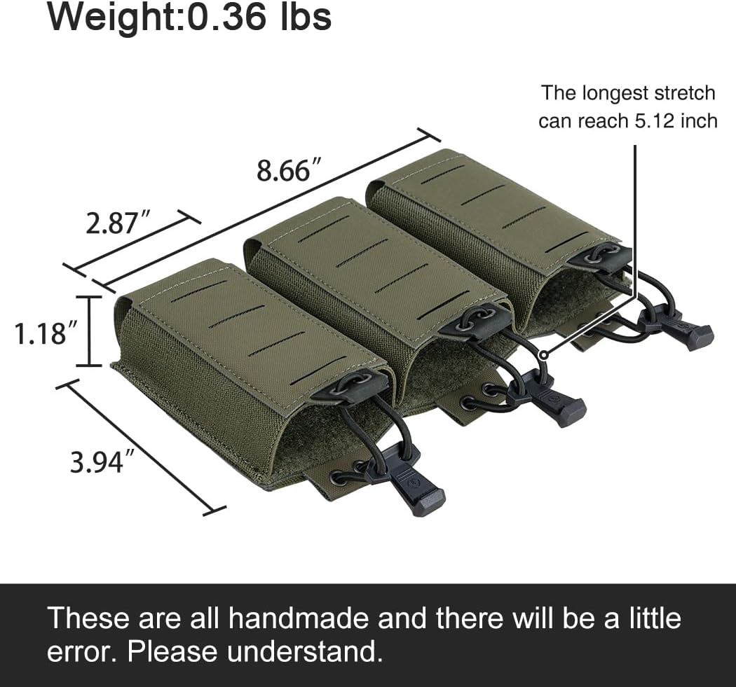 Triple MOLLE Mag Pouch Tactical 5.56 Magazine Pouch Open-top Carrier for M4 M16 AR15 G36 Magazine