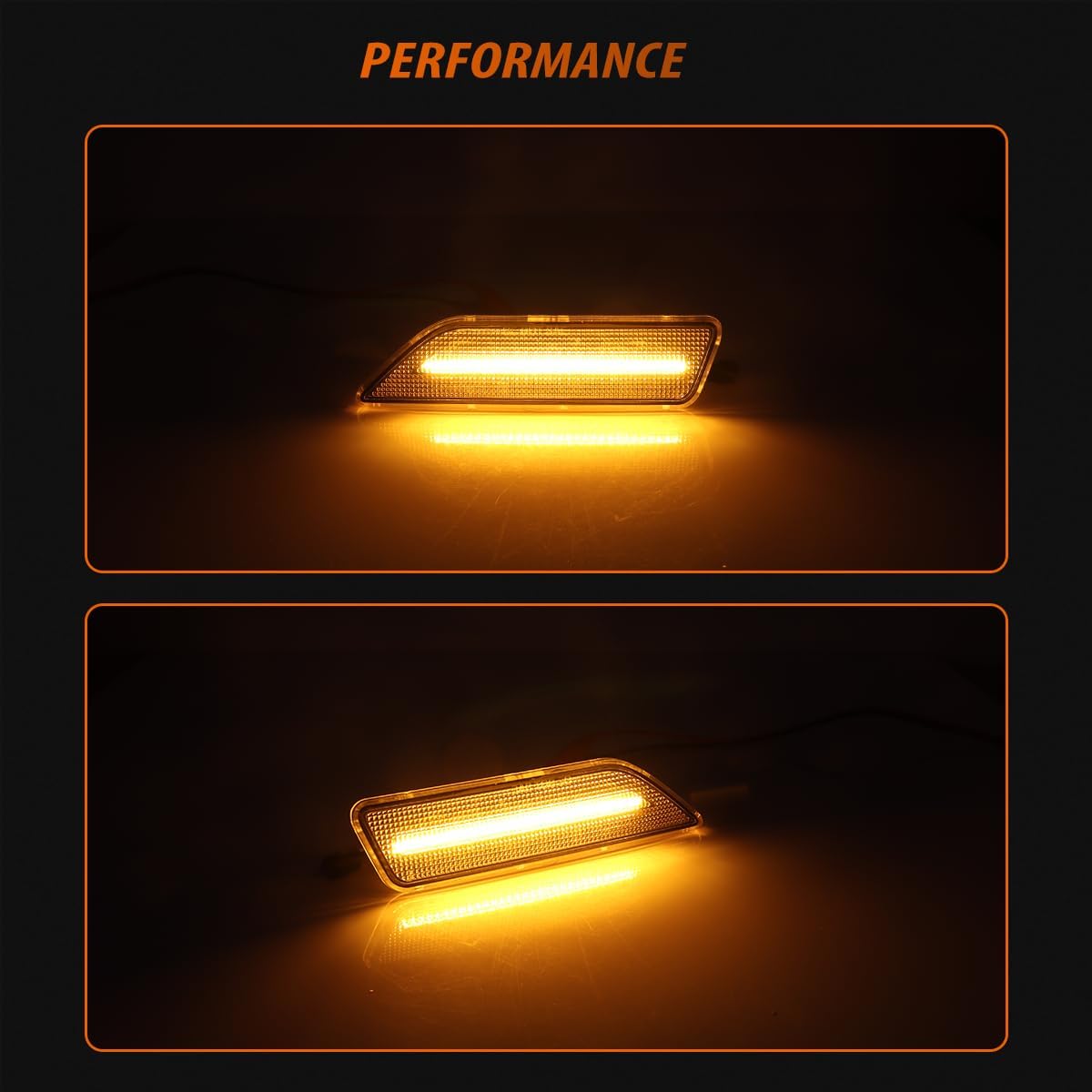 ADIIL For 2006-2011 Mercedes Benz W219 CLS-Class Clear Lens Amber LED Front Bumper Side Marker Lights OEM Side Marker Replacement