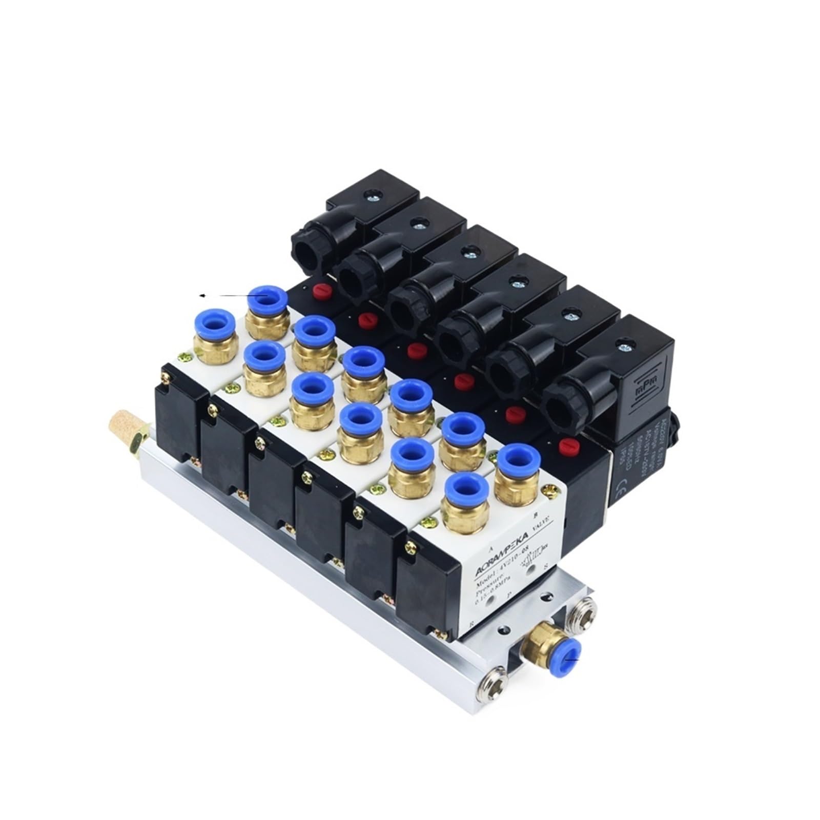 Bloc d'électrovanne anti-panne 4V210-08 6 voies avec réduction de bruit pour automate