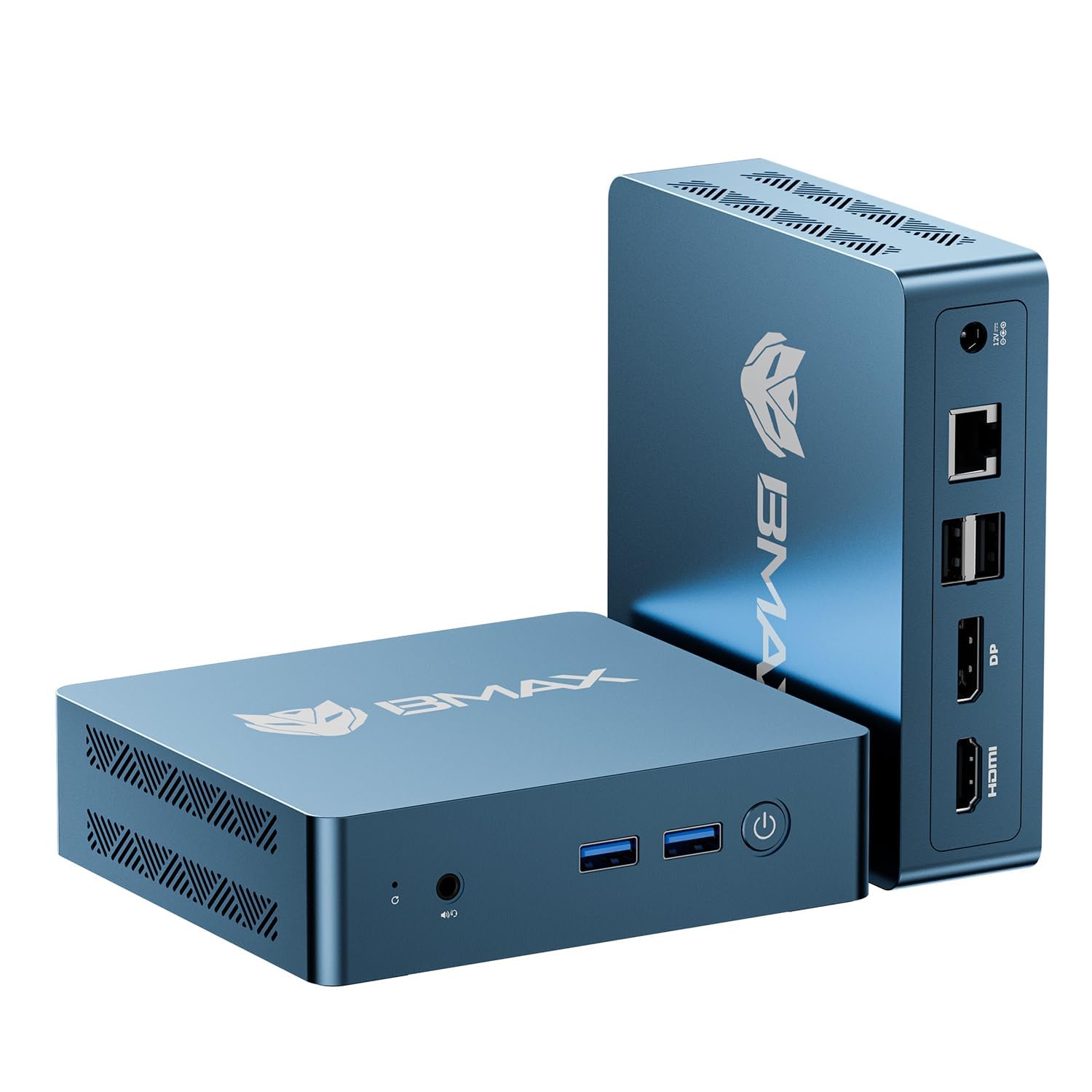 BMAX Mini PC 8GB DDR4 + 256GB NVMe SSD, Mini Computer, Ιntel 5205U (1.9 GHz), Gigabit Ethernet, 4K UHD Dual Display, Dual Wi-Fi, BT 5.0 Office Desktop PC RAM espandibile fino a 64 GB