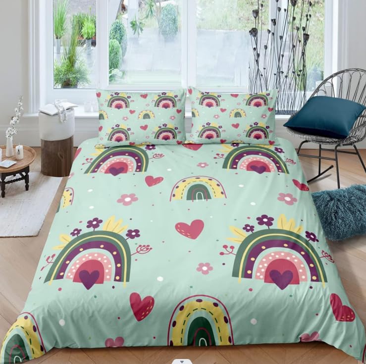 Parure de lit 220x240 multicolore avec housse de couette zippée adulte