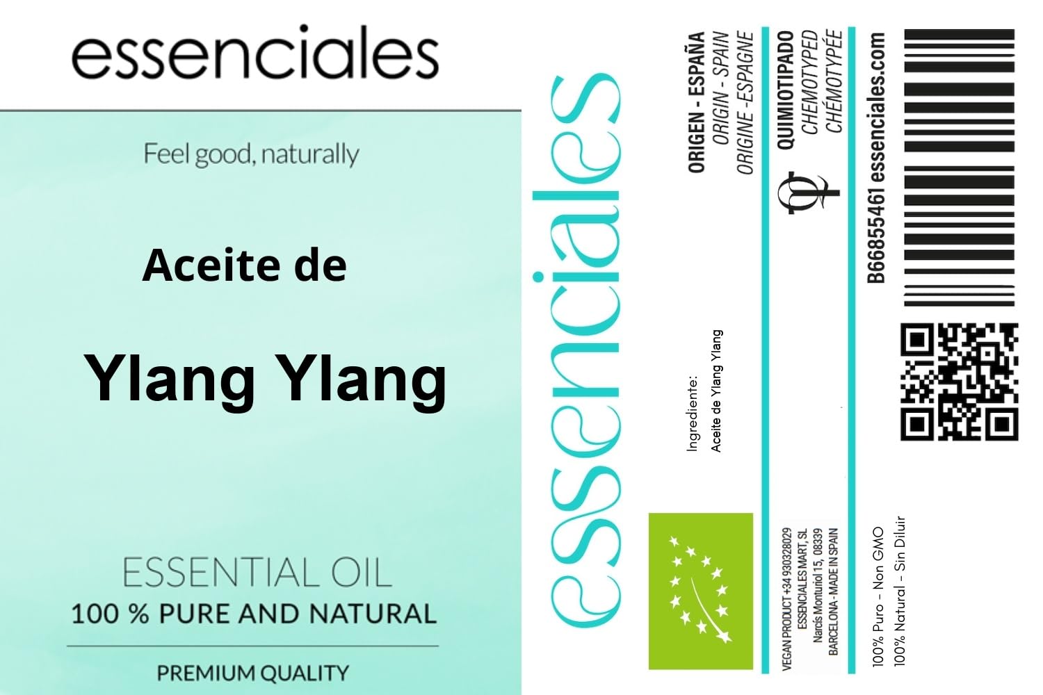 ESSENCIALES Aceite Esencial de Ylang Ylang 200 ml – 100% Puro y Natural – Aroma Envolvente – Ideal para Difusor, Relax y Aromaterapia