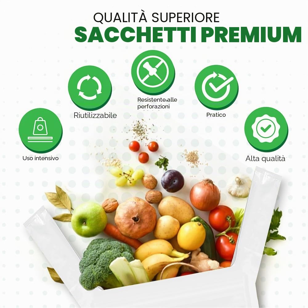 Sacchetti Bianchi in Plastica Ecologica con Manici - Stile Gilet, Dimensioni a Scelta per Spesa, Regali, Boutique
