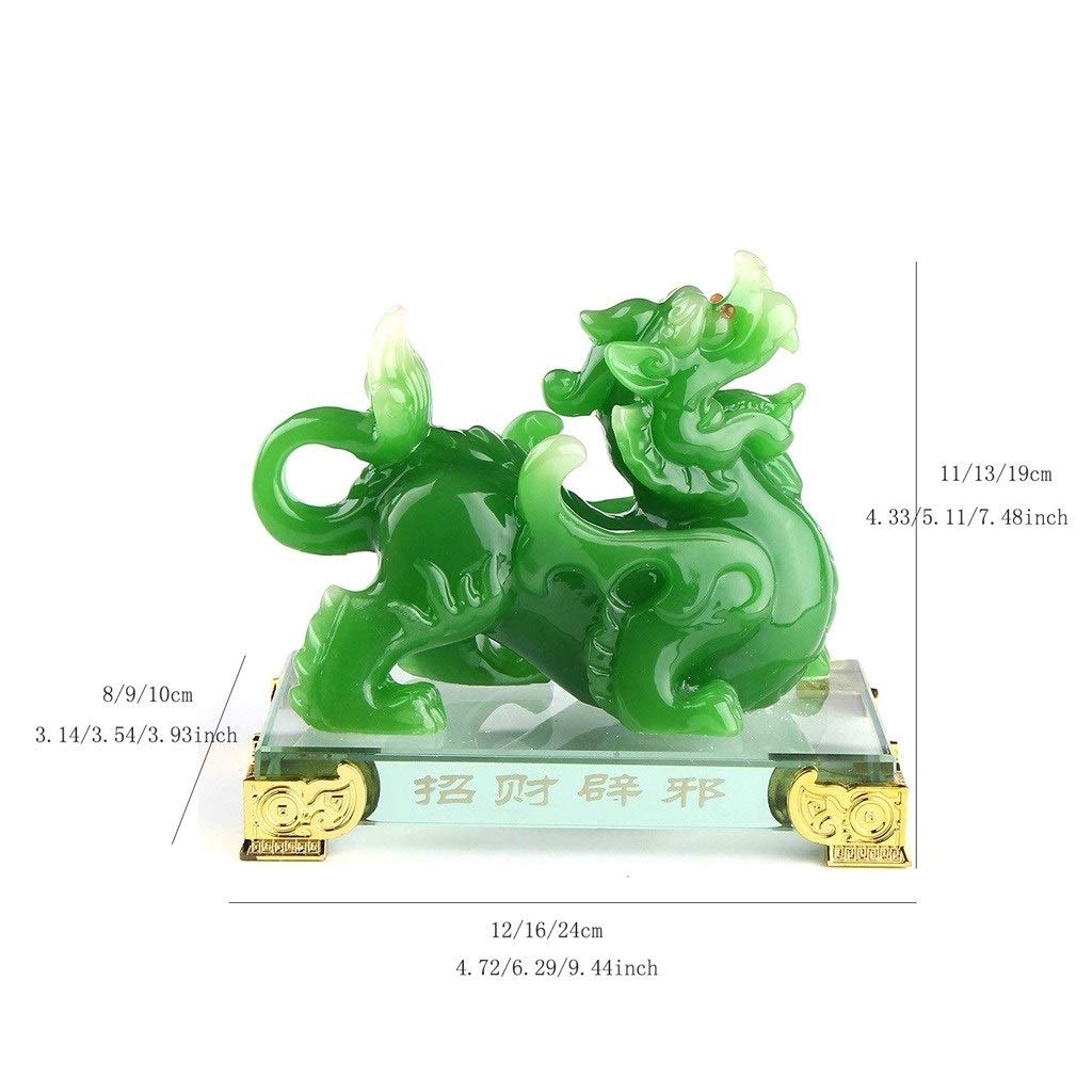 Statua Feng Shui, Feng Shui Gr80een Pi Yao/Pi Xiu Ricchezza Porsperity Statua r Soggiorno Feng Shui Mascotte Razione domestica Regalo di benedizione