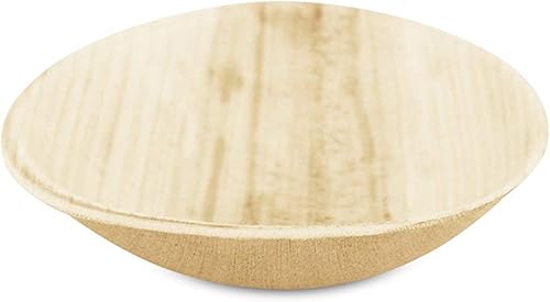 Cuenco desechable redondo compostable de hoja de palma de 3.5 pulgadas, resistente, ecológico, vajilla sostenible para bodas, eventos, fiestas