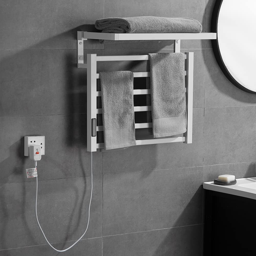 Calentador de toallas de aluminio anodizado de pared con pantalla táctil de alta gama