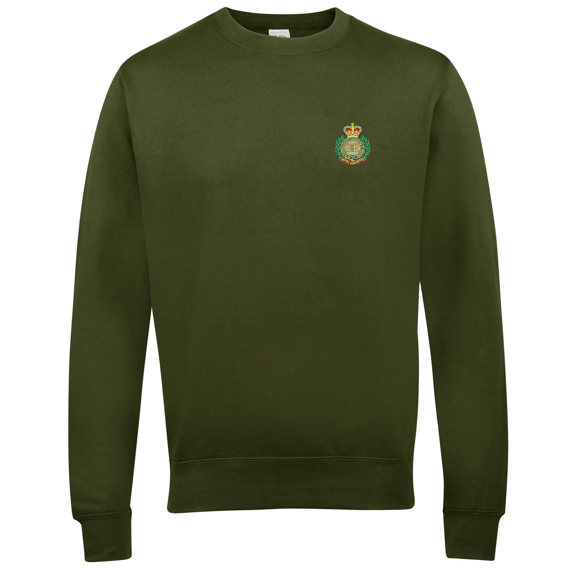 The Military Store Men's Military Green Royal Engineers Embroidered Sweatshirt, Large