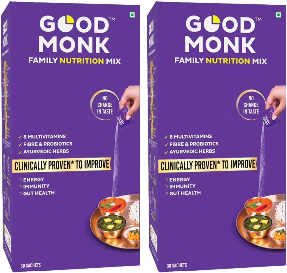 Multivitamin,Probiotic & Fibre Mix (Add To Food,No Taste Change) Improves Immunity,Gut Health,Energy. With Vitamin B12,C,D,Iron,Zinc,1.3 Bn Probiotics|For Kids,Men & Women - 60 Sachets