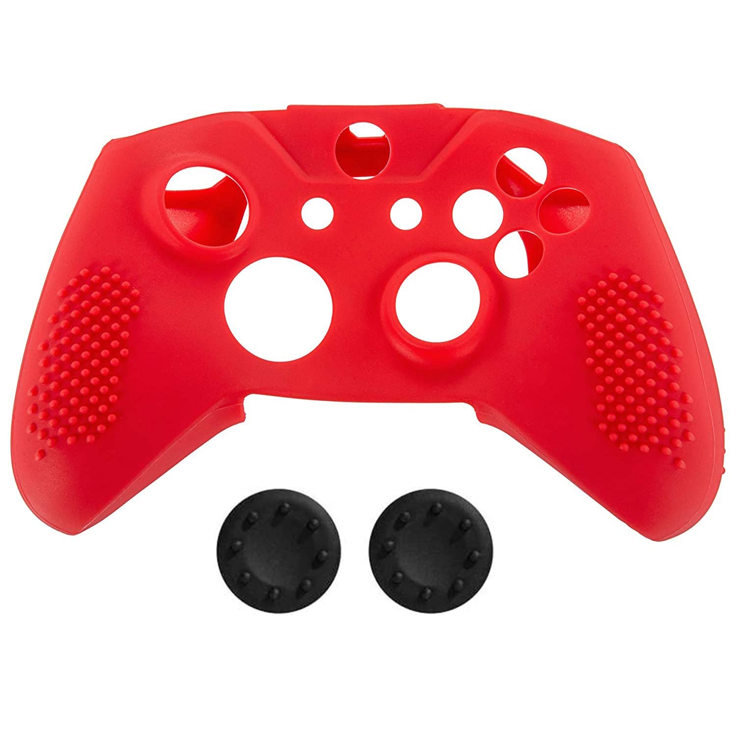 TCOS TECH Xbox One Controller Silicone Cover Anti Slip Cover Case Skin Protector for Microsoft Xbox One Controller with 2 Thumb Grips (Red) (B093HYYJVW) Amazon Price History, Amazon Price Tracker
