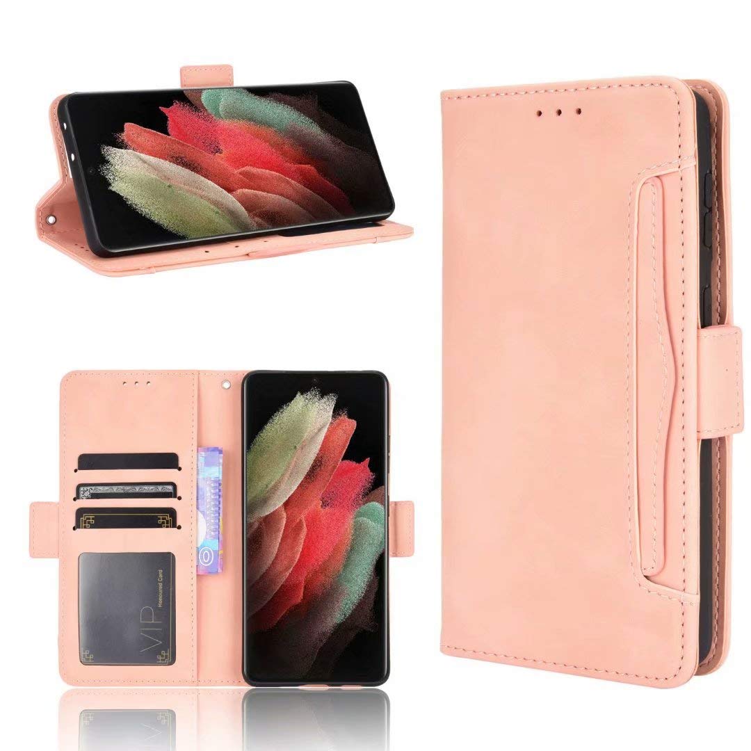 FTRONGRT Cover Compatible for Infinix Note 8i/X683 Case, Flip Cover with Card Slot, Bracket, Wallet, Magnetic PU Leather Wallet Case for Infinix Note 8i/X683. (Pink)