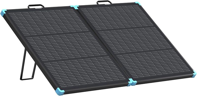 Panel solar portátil de 100 W, 25 % de alta eficiencia, ligero | Cargador de panel solar plegable, resistente al agua IP67, duradero, para central eléctrica, RV, camping, fuera de la red, respaldo en el hogar