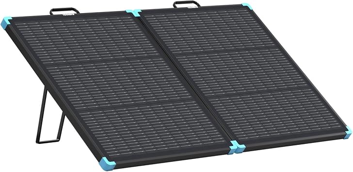 RENOGY REGO 100W Portable Solar Panel, Renogy Solar Panels Lightweight and Durable, 25% High Efficiency, 100 Watt Foldable Solar Panel Charger for Power Station, RV, Camping, Off-Grid, Home Backup