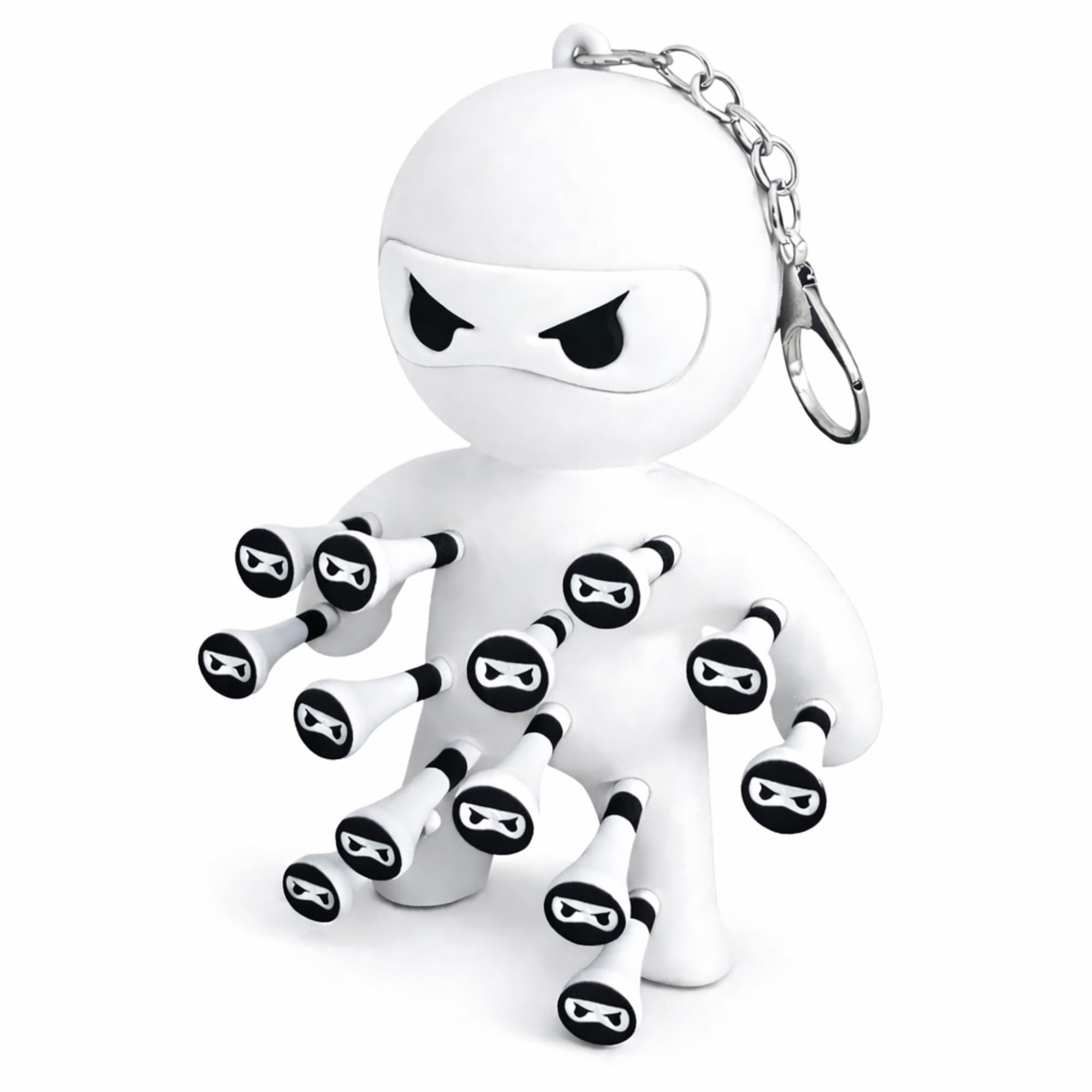 Golf Tee Holder – Ninja Design | Black or White | Holds 13 Tees Tee Ninja - White