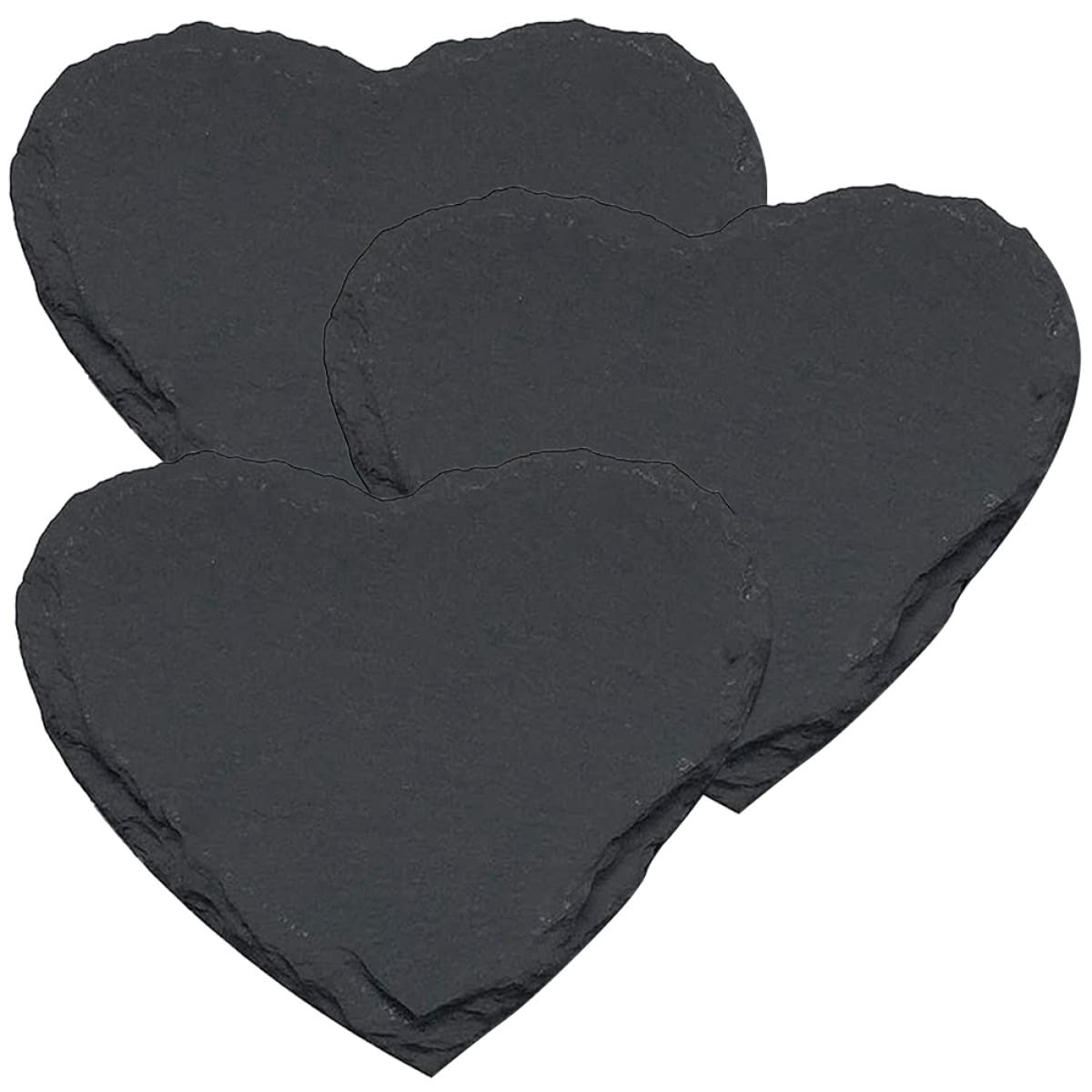 Set 3 Piatti da Dessert Piastra Multiuso per Conservazione Cibo in Ardesia Nero a Forma di Cuore per Casa