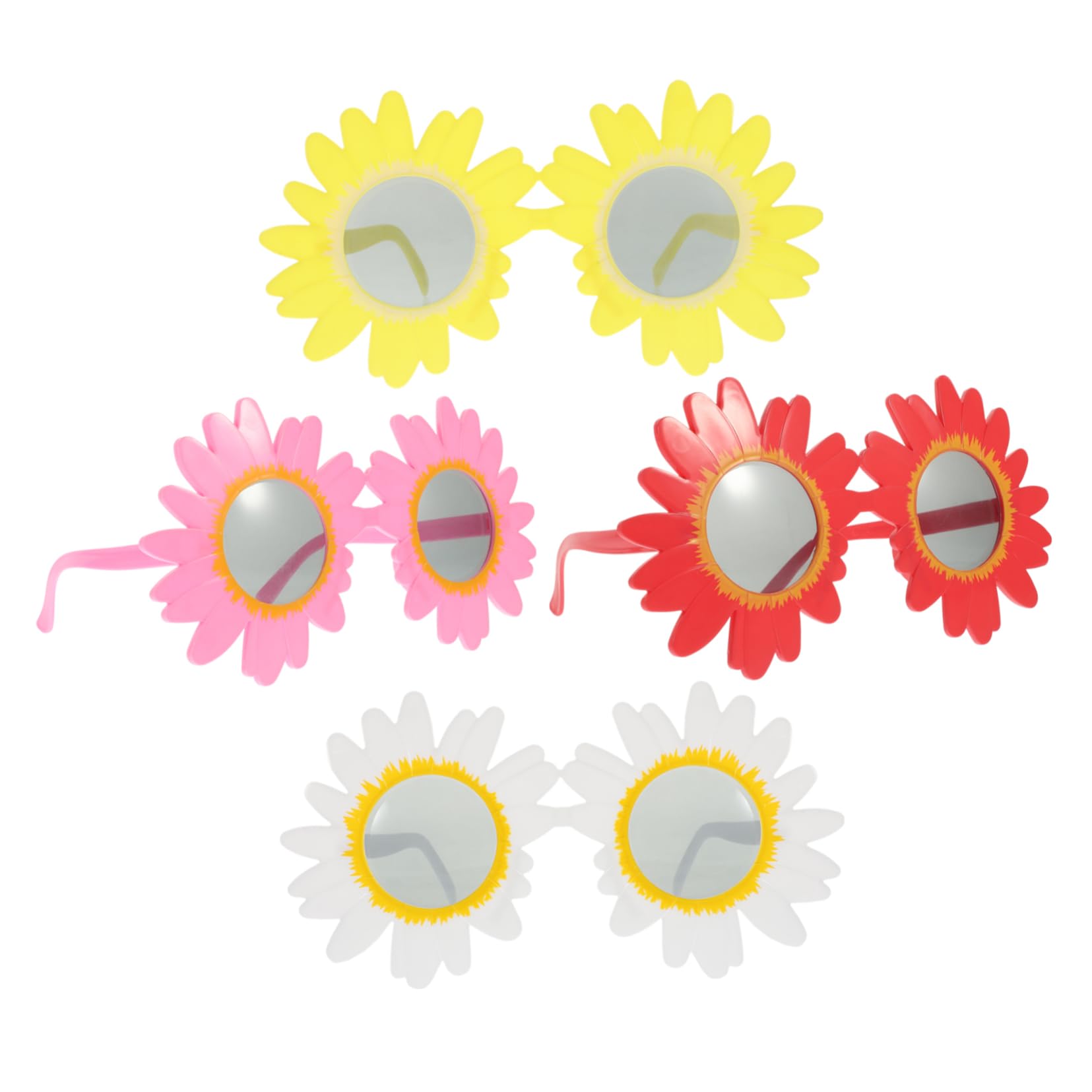 Ipetboom 4pcs Sunflower Glasses Props Funny Party Glasses for Cosplay Round Sunglasses Light Weight Sturdy Unique Design Perfect for Bar Beach Dance Party