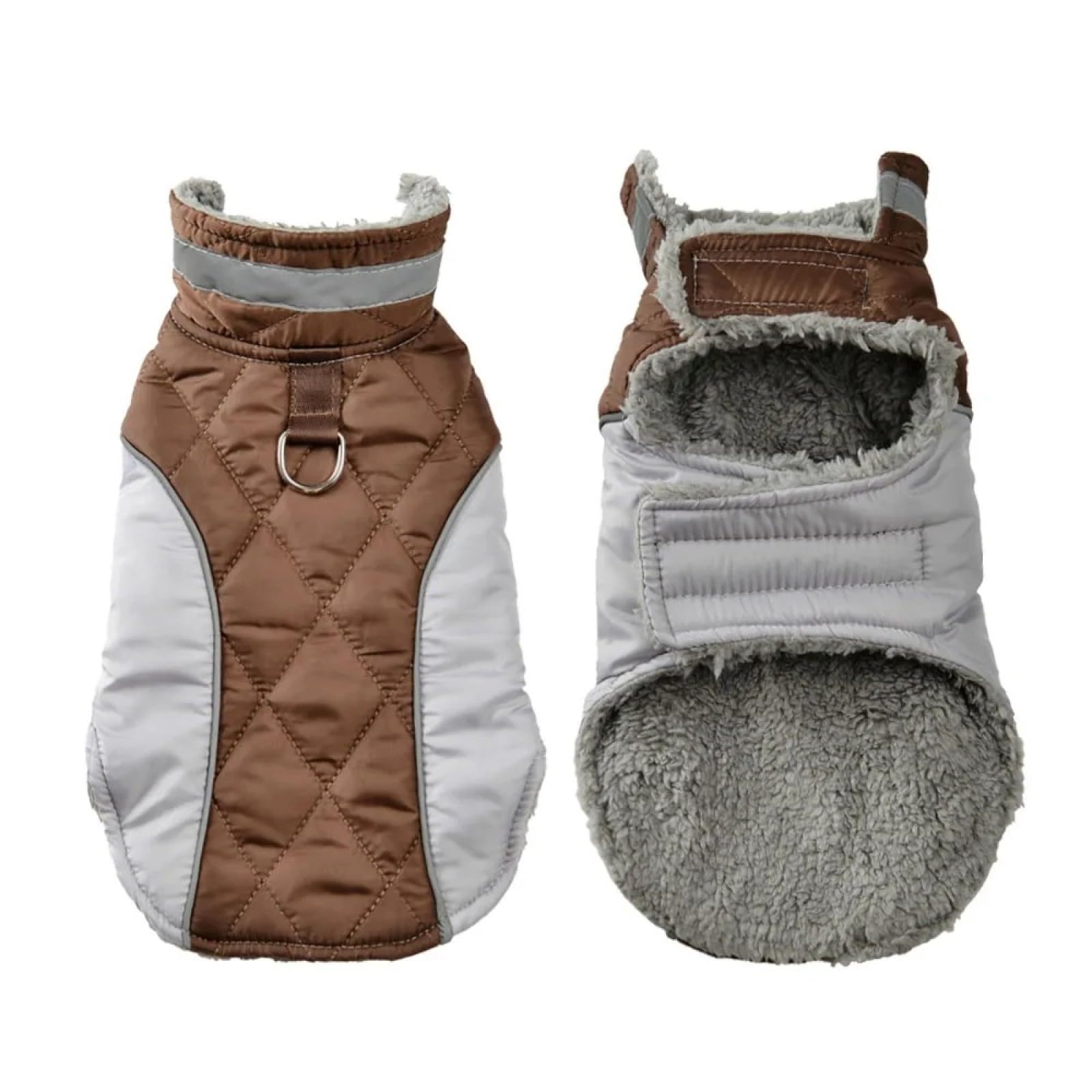 Manteau grand chien 6XL réglable marron anti vent et pluie avec bandes sécurité