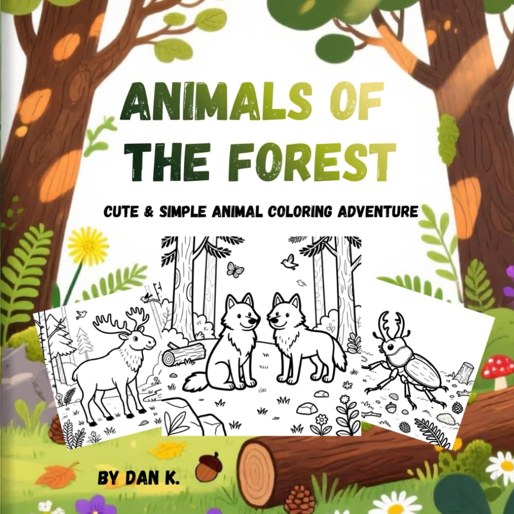 Animals Of The Forest: Cute & Simple Animal Coloring Adventure