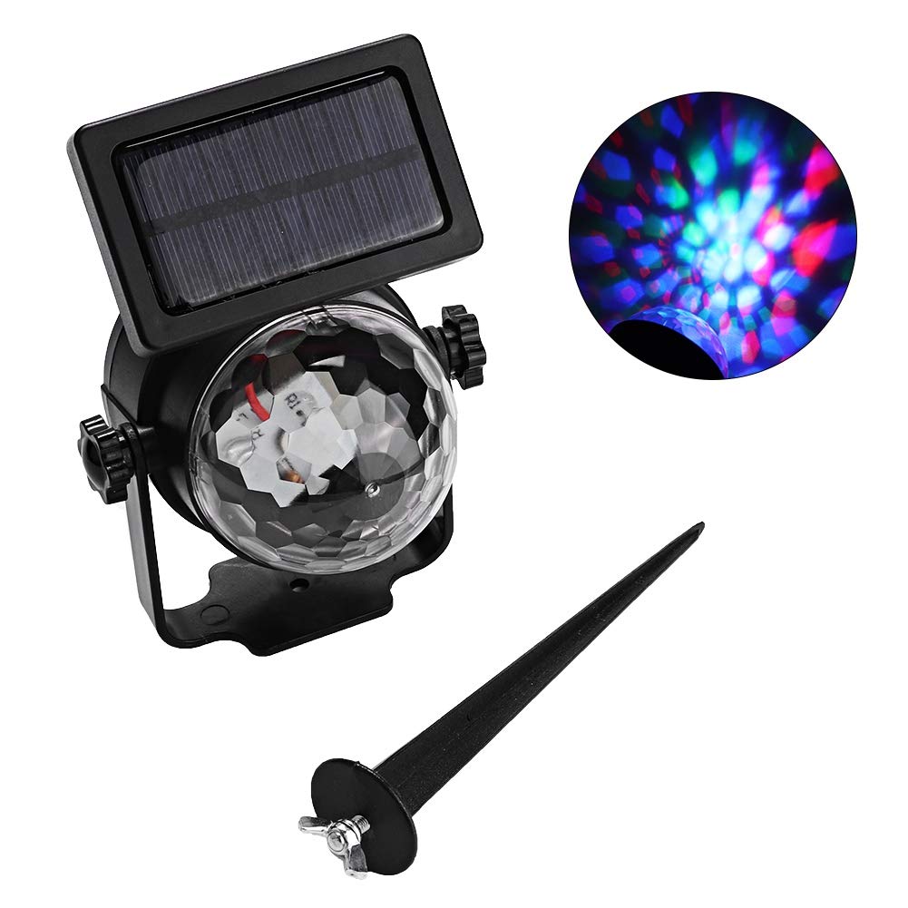 Projecteur lumière, extérieur étanche Panneau Solaire Festival LED fée projecteur 3 Couleurs Lampe de projecteur pour la fête de Noël