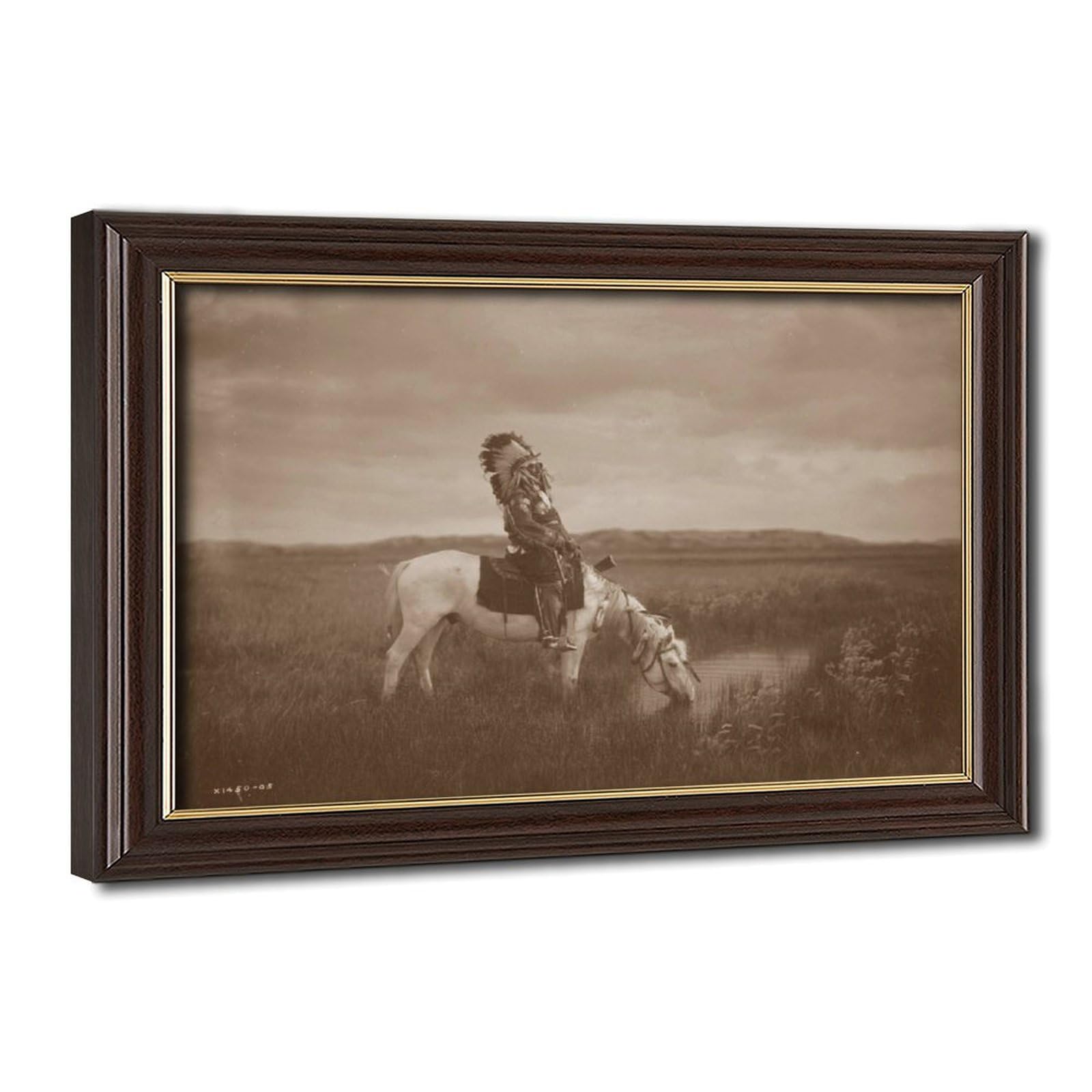 Cadre à suspendre Edward Curtis Chief Red Hawk déco murale anti-reflets - 8