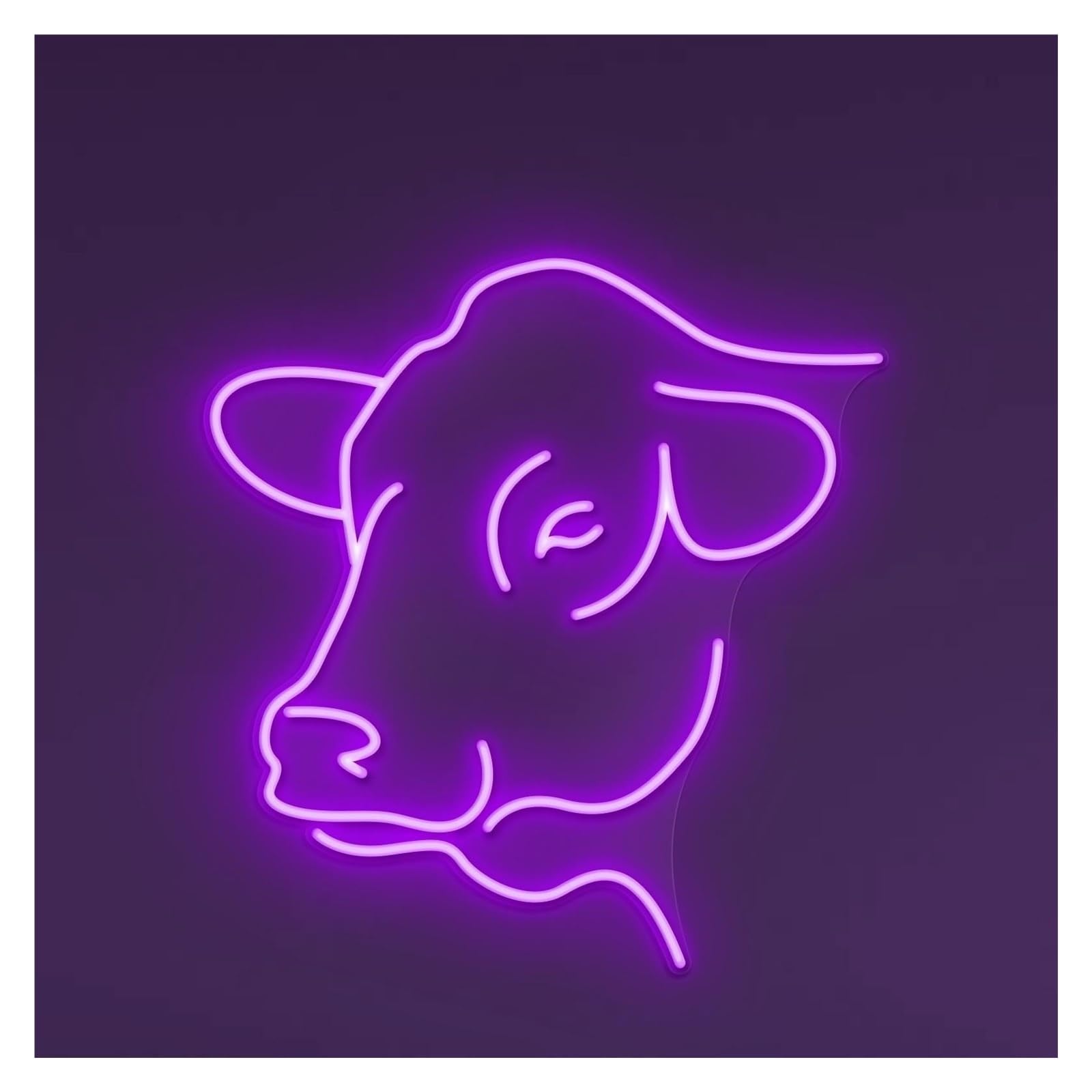 RONGCH Hanging Art Neon Signs Cow Neon Sign, Suitable for Kids Room Decor with Brightness Adjustable 46cm(G)