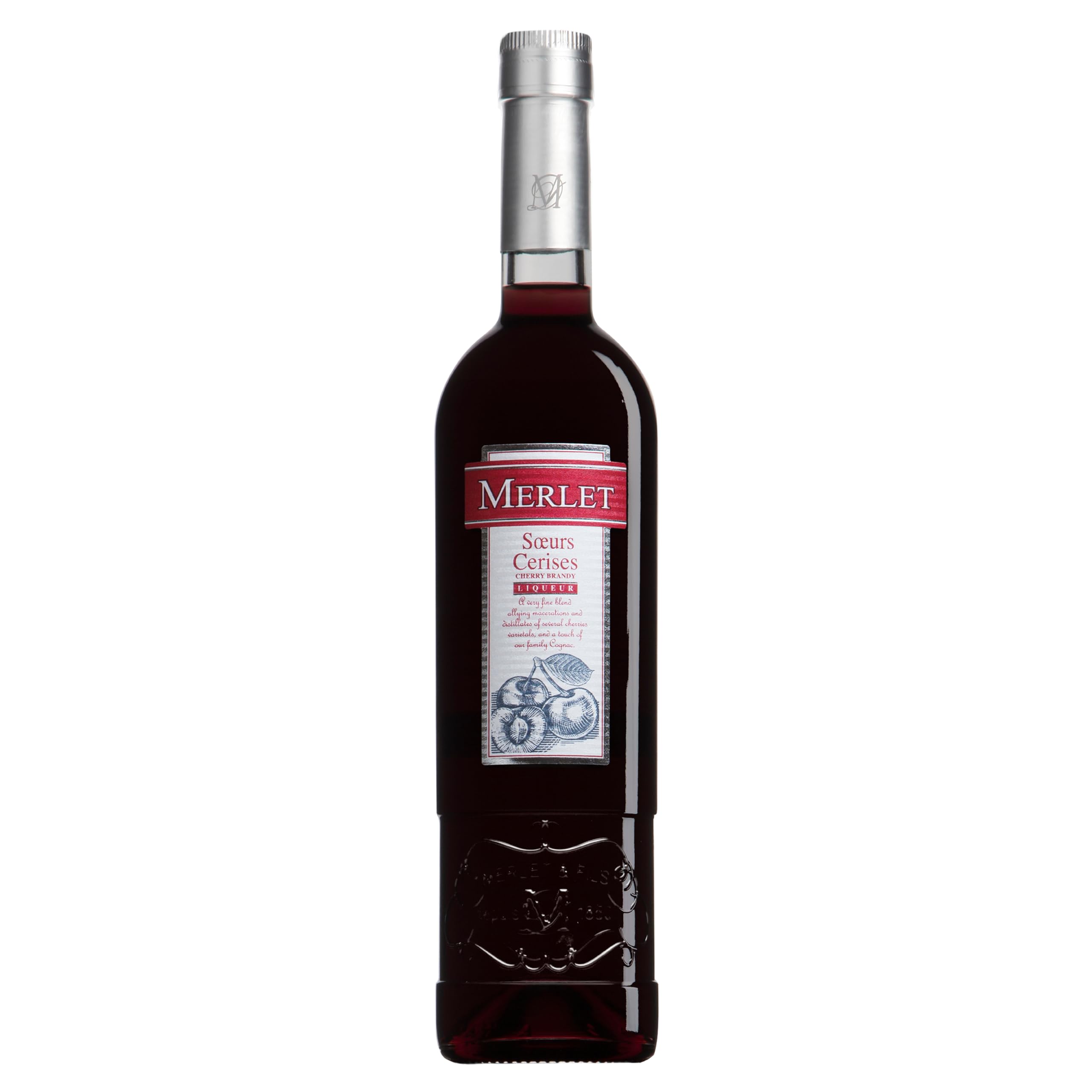 Merlet Soeurs Cerises Cherry Brandy Liqueur, Premium French Fruit Liqueur with Morello Cherries, Deep Crimson Cherry Liqueur, 70 cl Bottle, Ideal for Cocktails, After-Dinner Sipping and Gifting