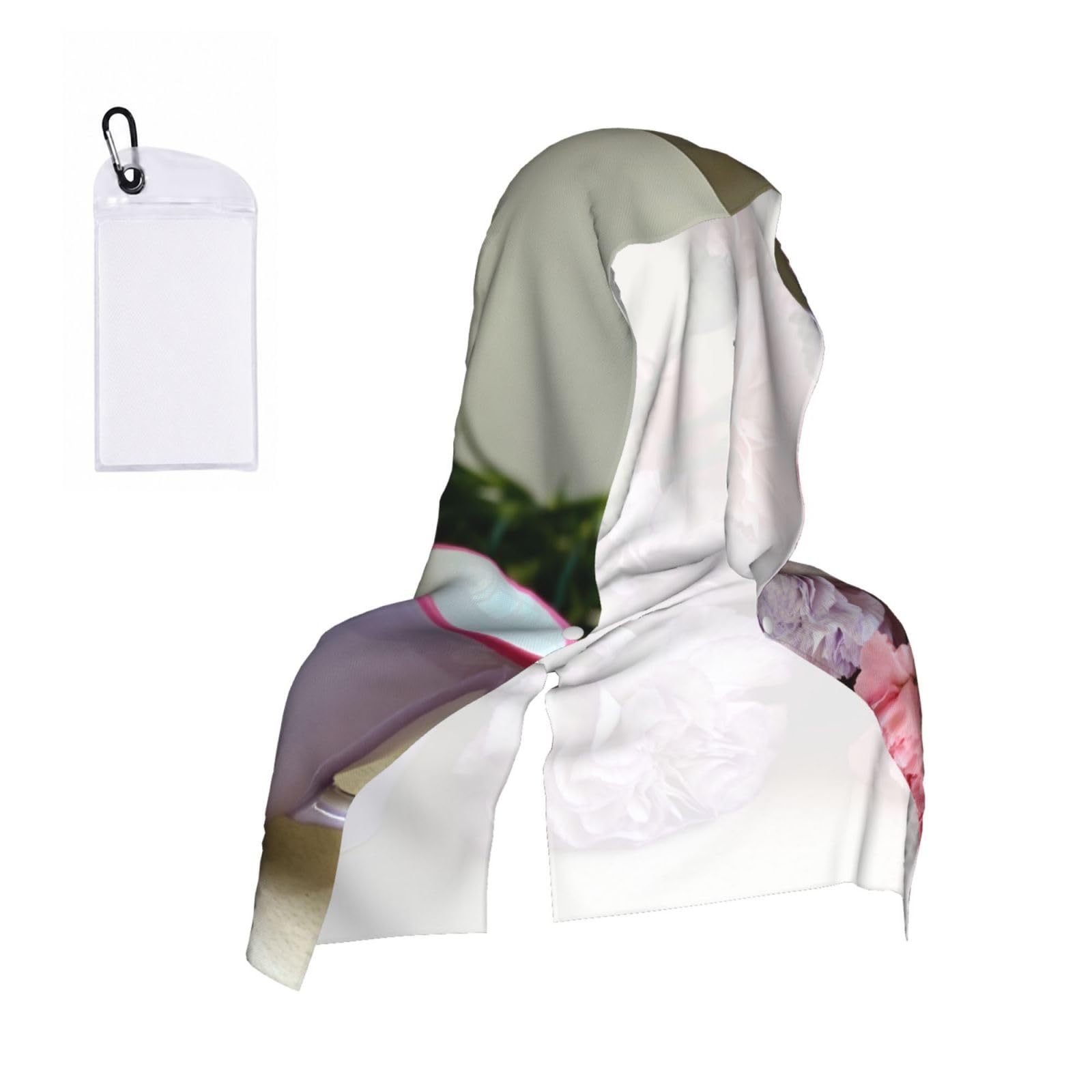 CNTDBU Bouquet Cooling Towel Hooded-Instant Chill Neck Cover for Sports, UV Cooling Rag for Running Gym