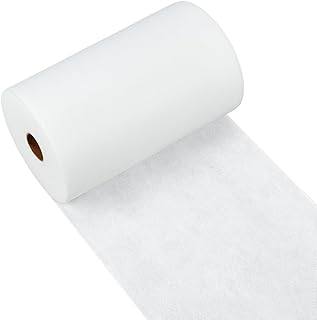 OLYCRAFT Weißer Cut Away Stickstabilisator 54.9 m X 254mm Mittleres Gewicht 50g Rolle Cut Away Stabilisator Rückseite Cutaway Maschinenstickstabilisatoren Für Maschinenstickereien Handnähen