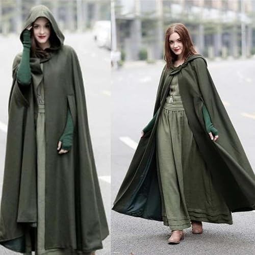 Vista 3 de MLAFE Capa gótica de invierno para mujer con capucha, gabardina extendida en estilo Harajuku
