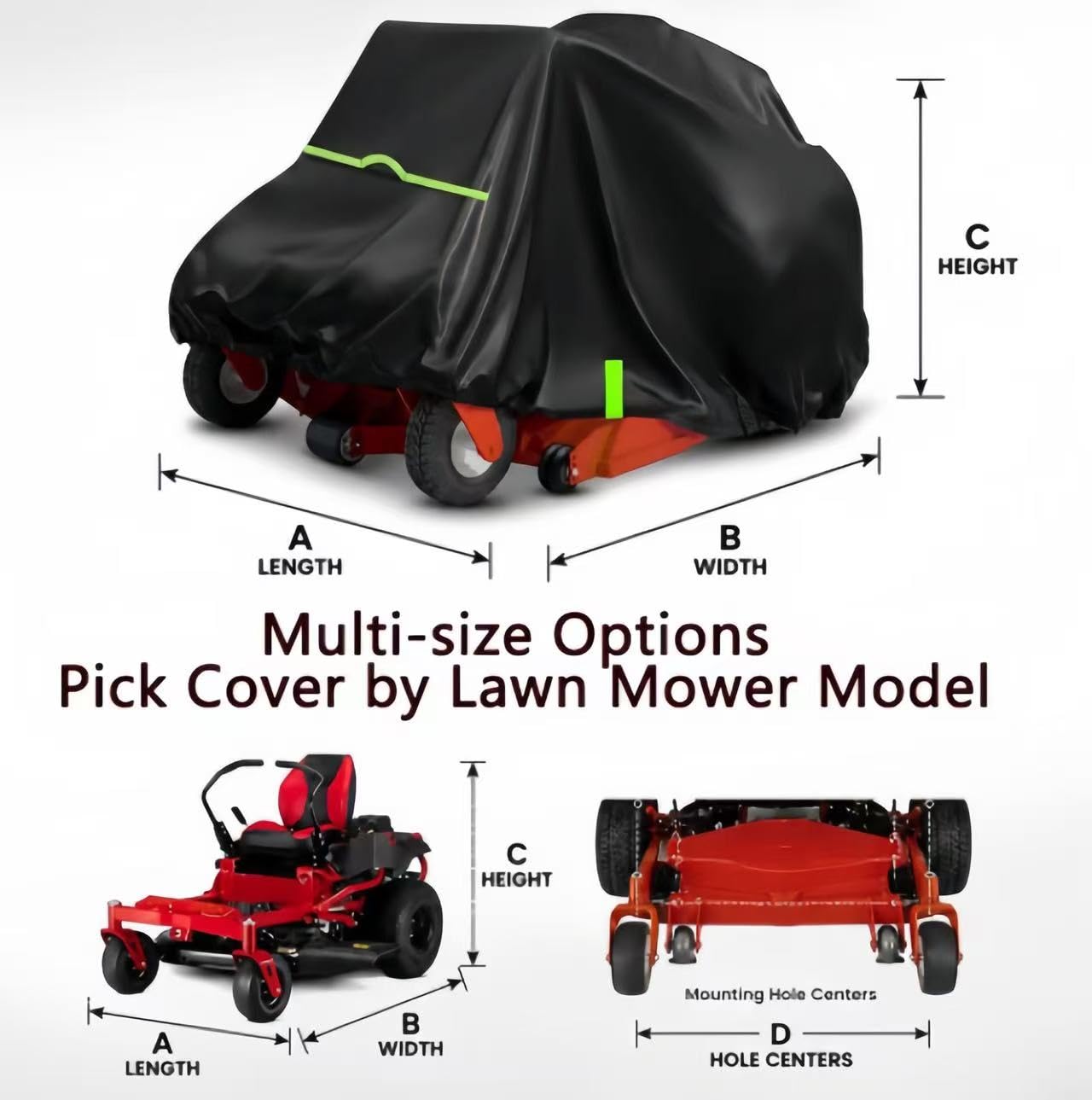 Pokrowiec na Kosiarkę Wodoodporny dla Craftsman Z5400 (46" Deck) 2019–2026, Uniwersalna Osłona Ochronna Anty-UV z Tkaniny Oxford, Wiatroszczelna i Pyłoszczelna,Black-183 * 137 * 117cm