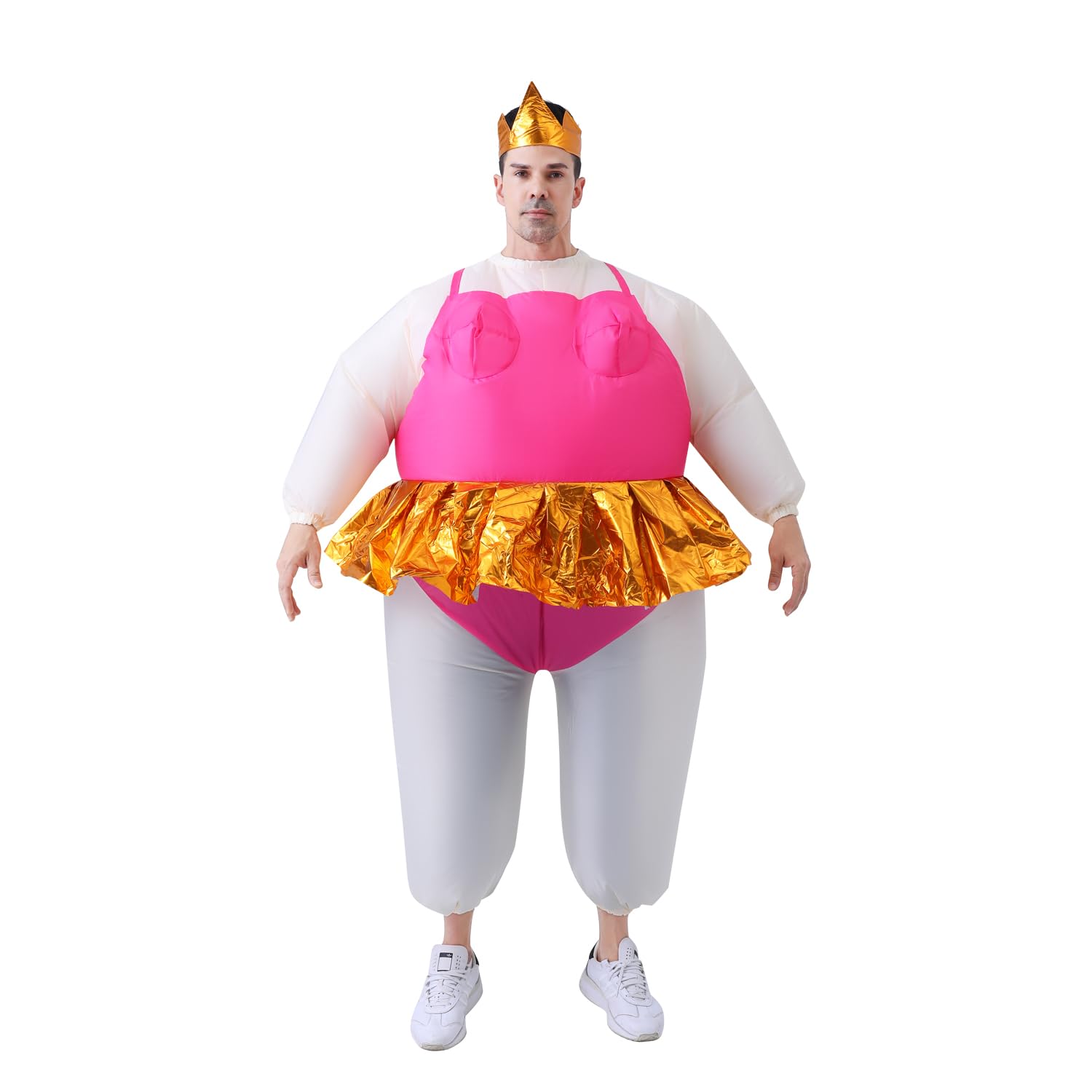 Costume da balletto gonfiabile per adulti, costume divertente con fascia a corona, costume da balletto per uomo e donna per Halloween, gioco di ruolo